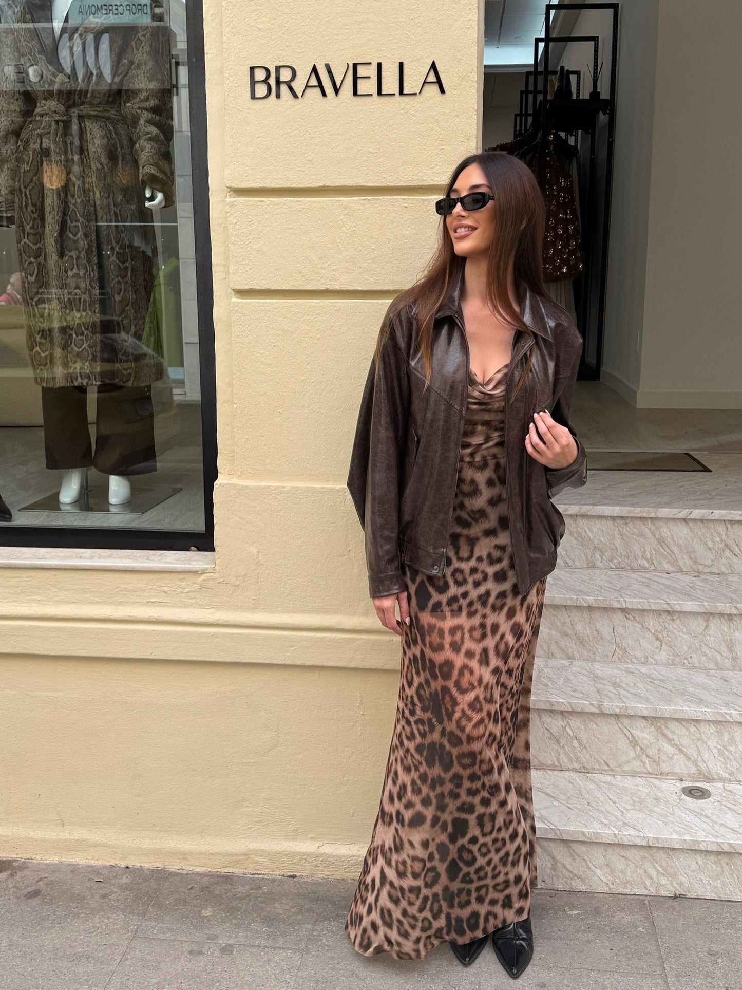 Vestido lencero de leopardo