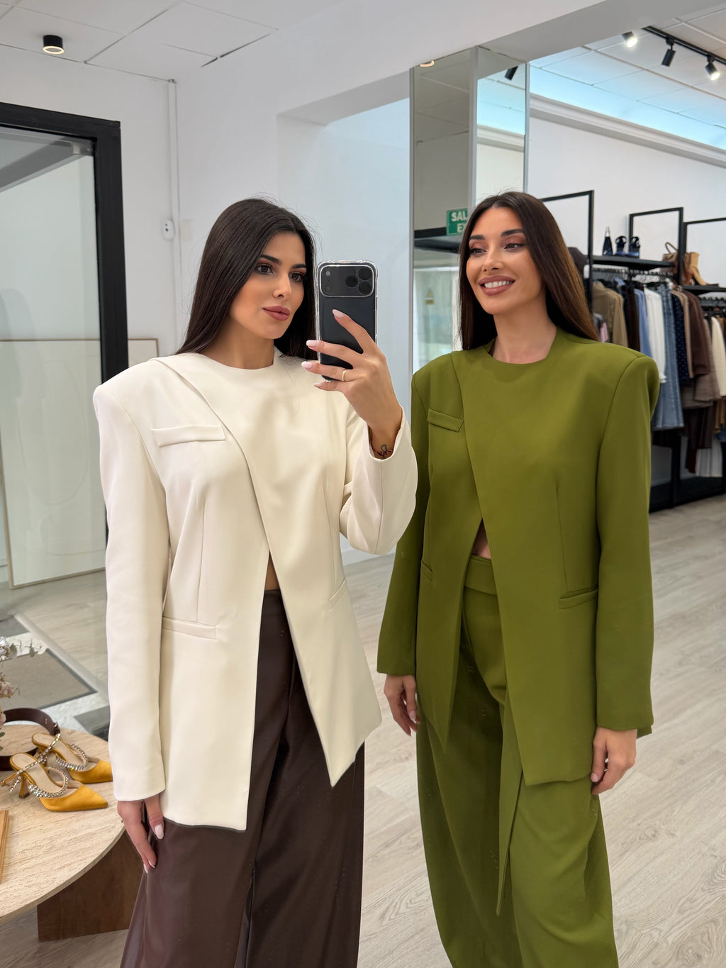 Blazer cruzada verde oliva