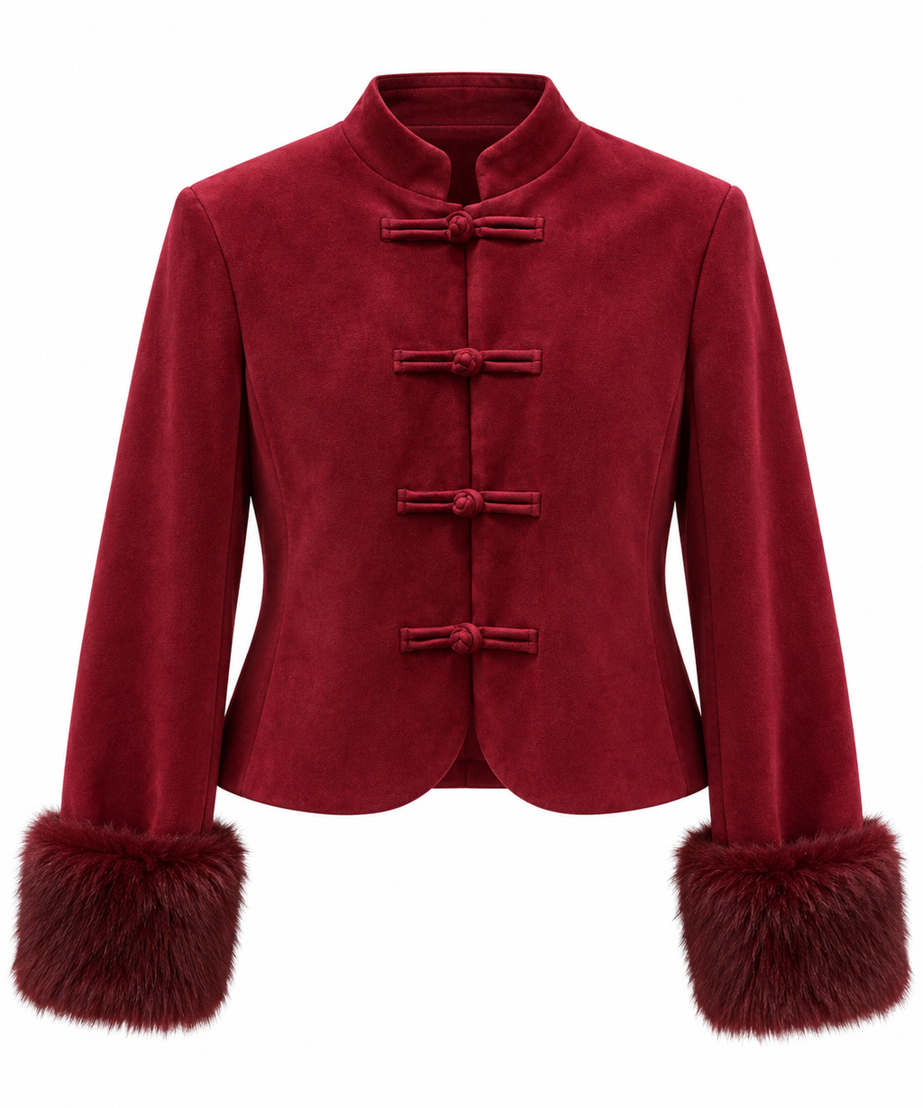 Chaqueta alamares pelo