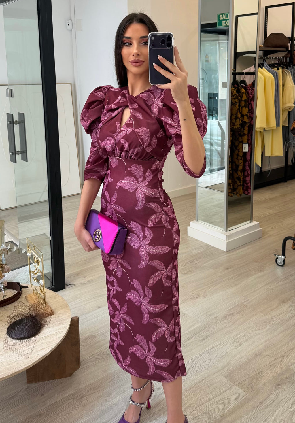 Vestido manga abullonada