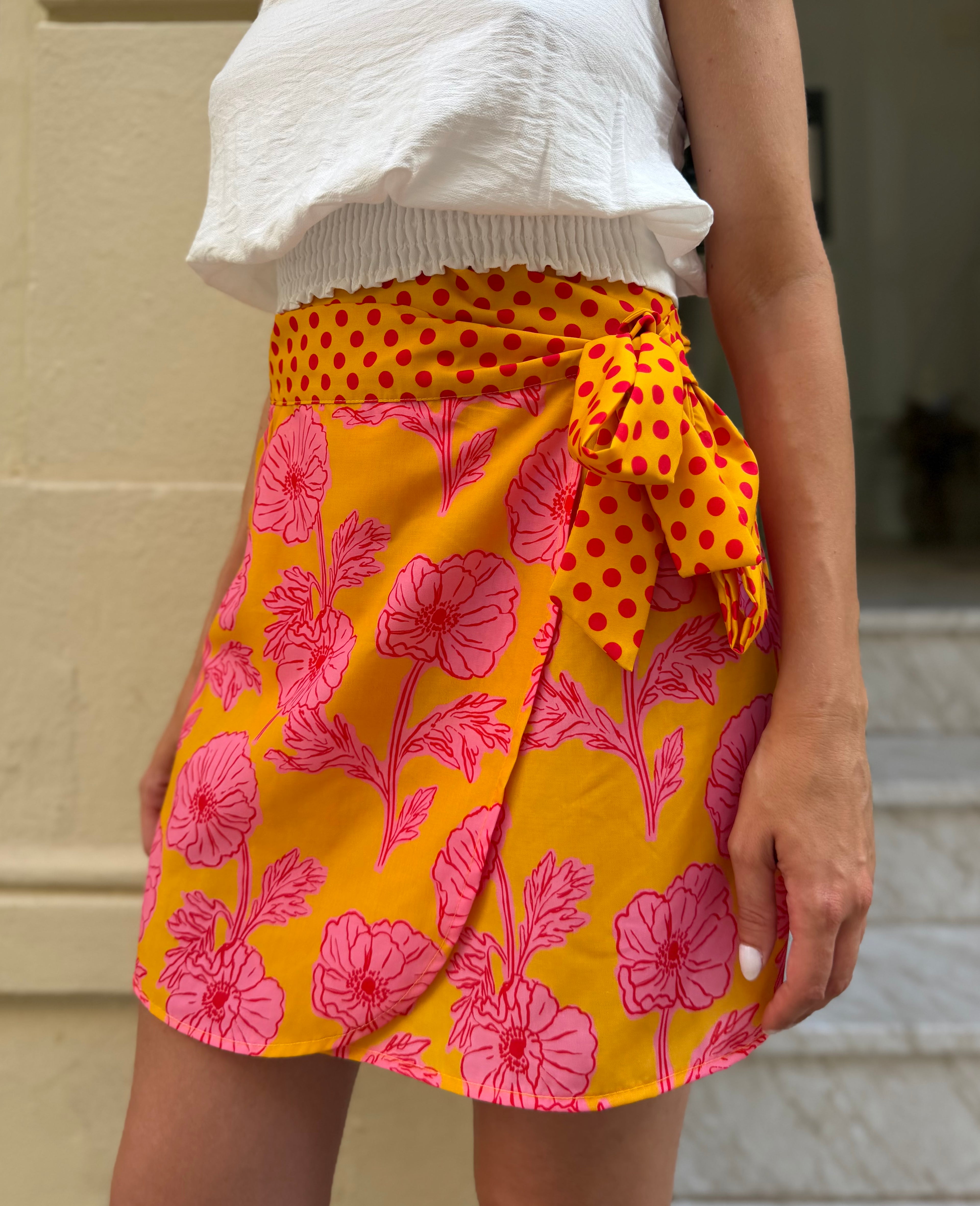 Falda pareo estampada