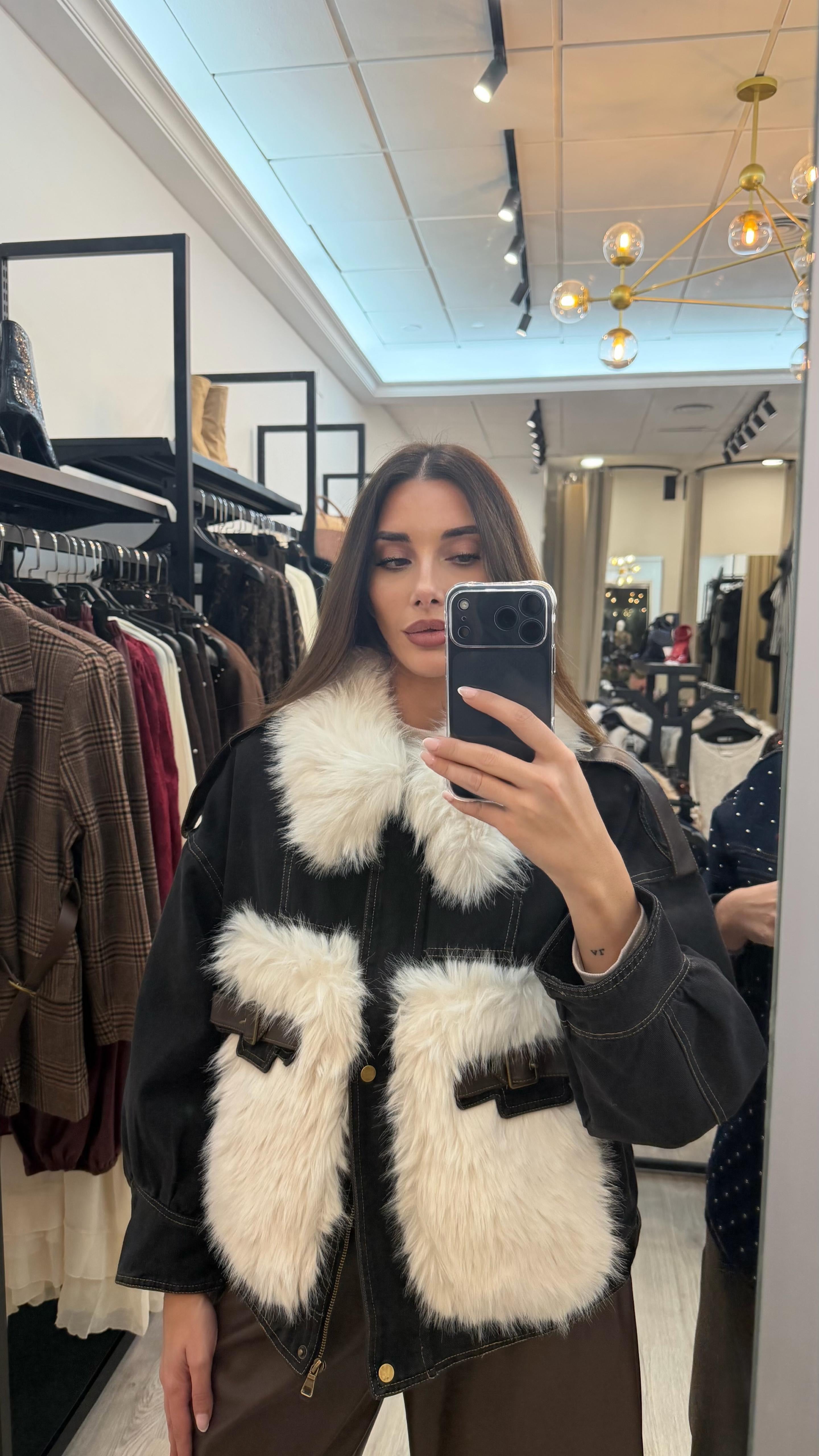 Chaqueta vaquera con pelo