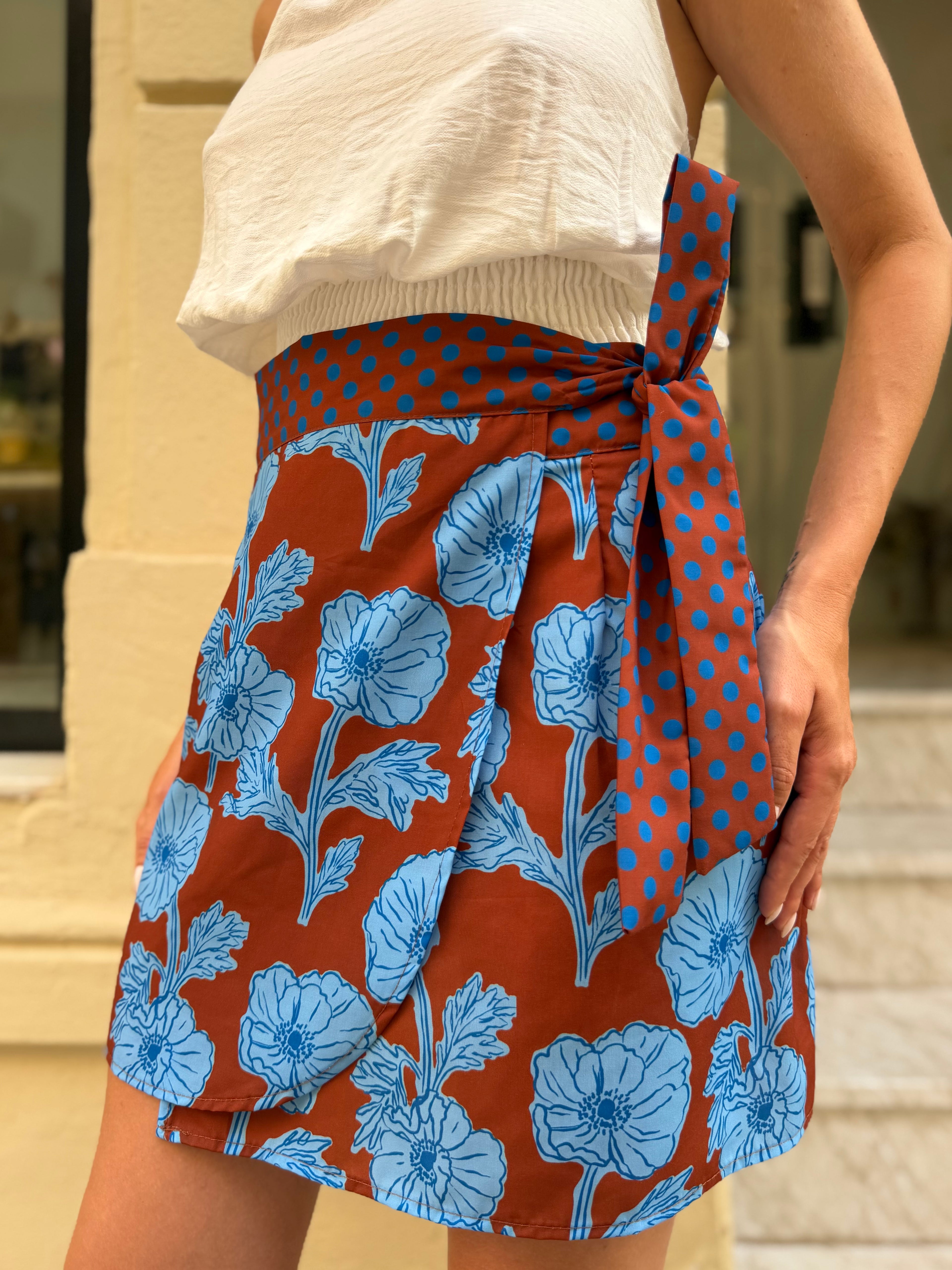 Falda pareo estampada