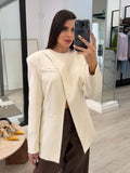 Blazer cruzada blanco crudo