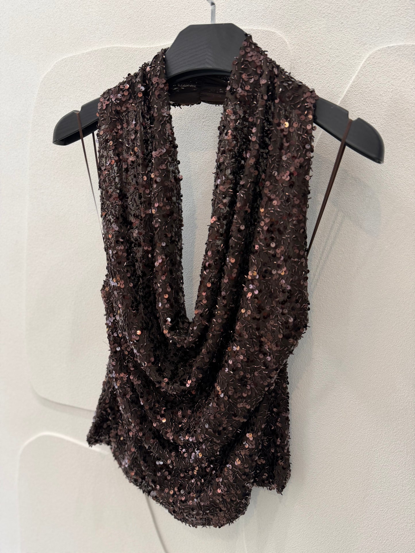 Top lentejuela cobre