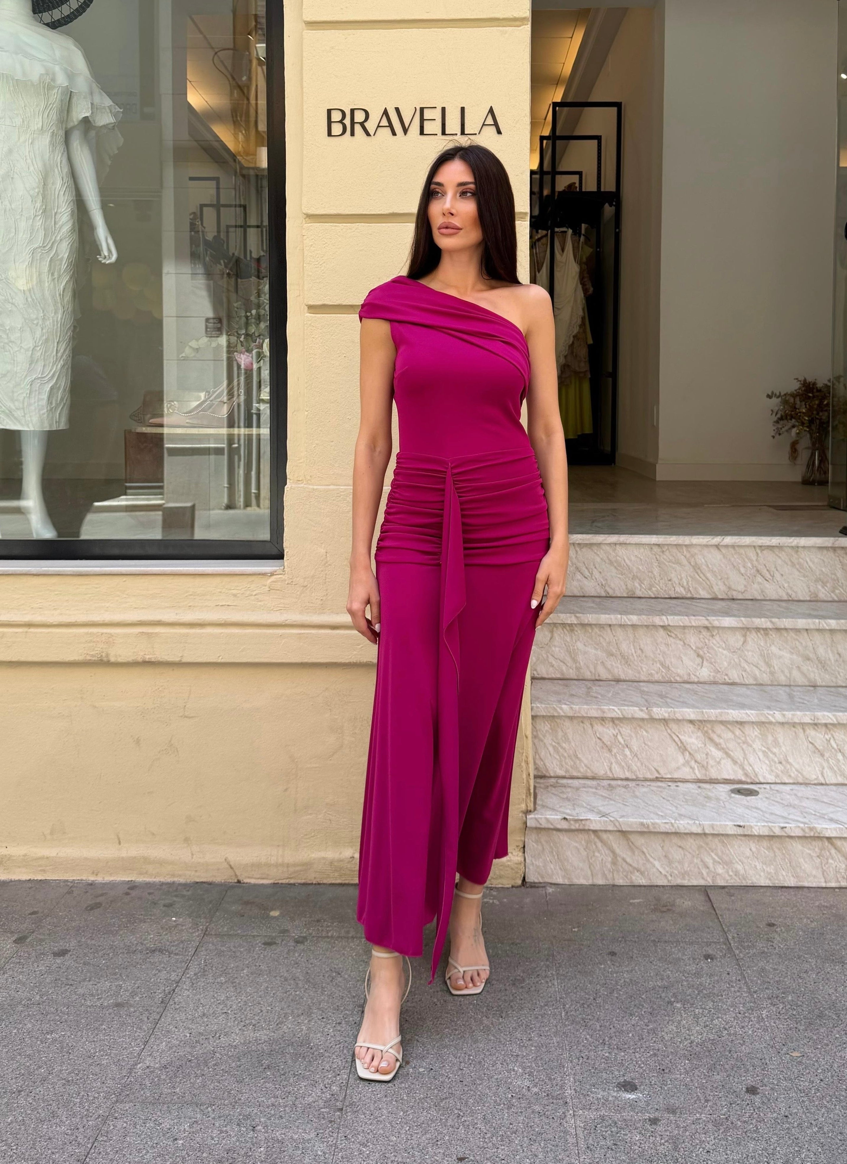Vestido asimétrico buganvilla