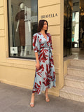 Vestido satinado estampado