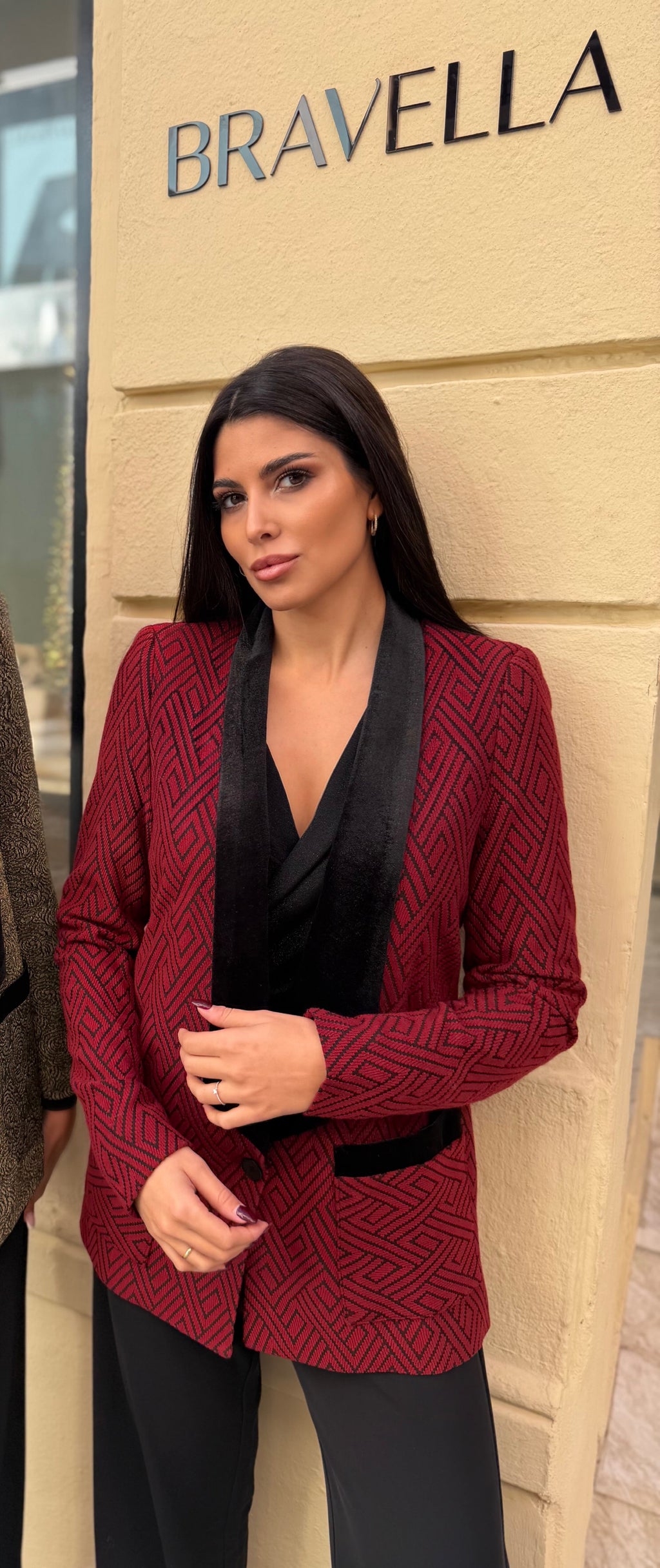 Blazer roja con solapa