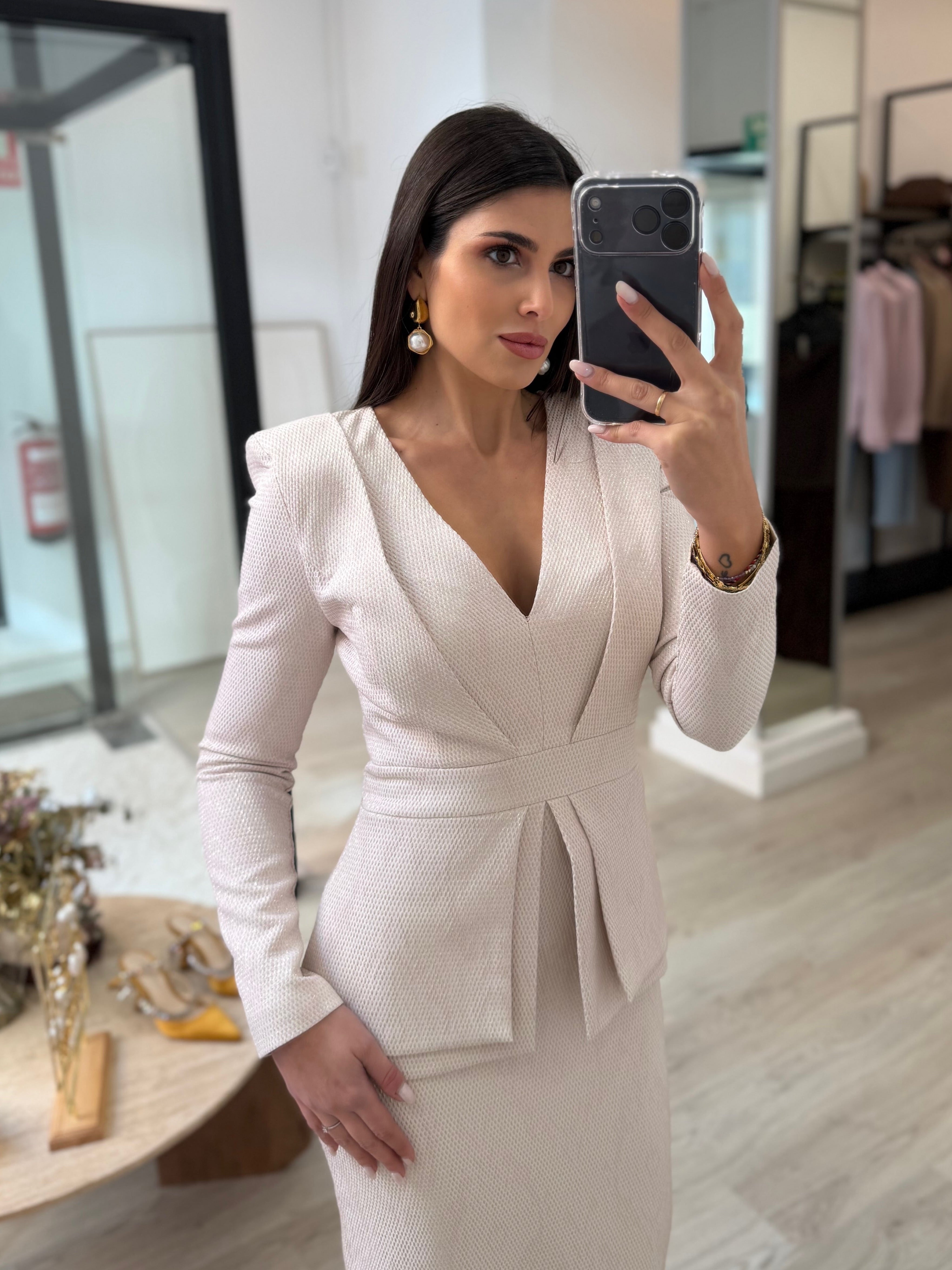 Vestido diamante rosa