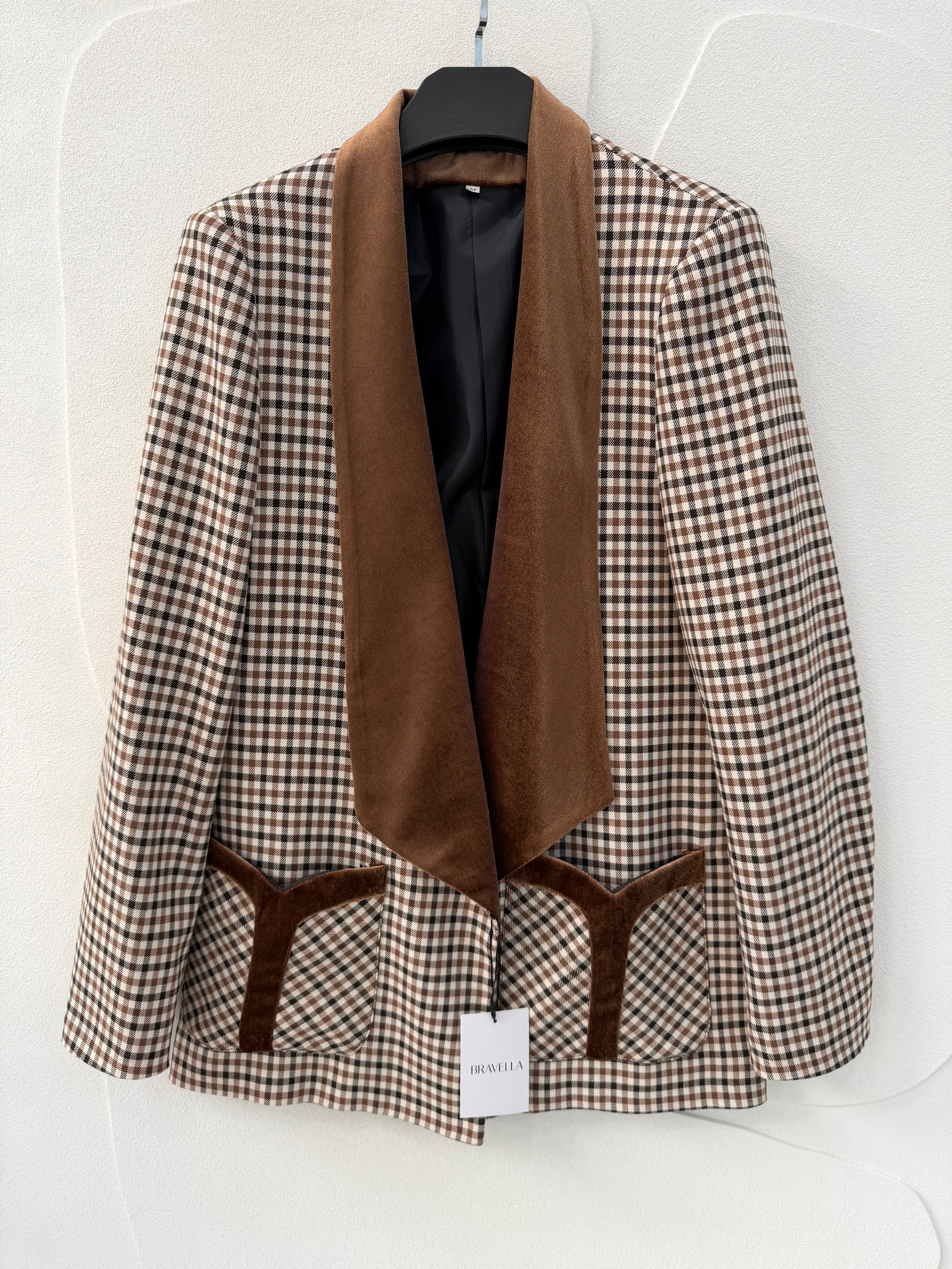 Blazer solapa cuadros