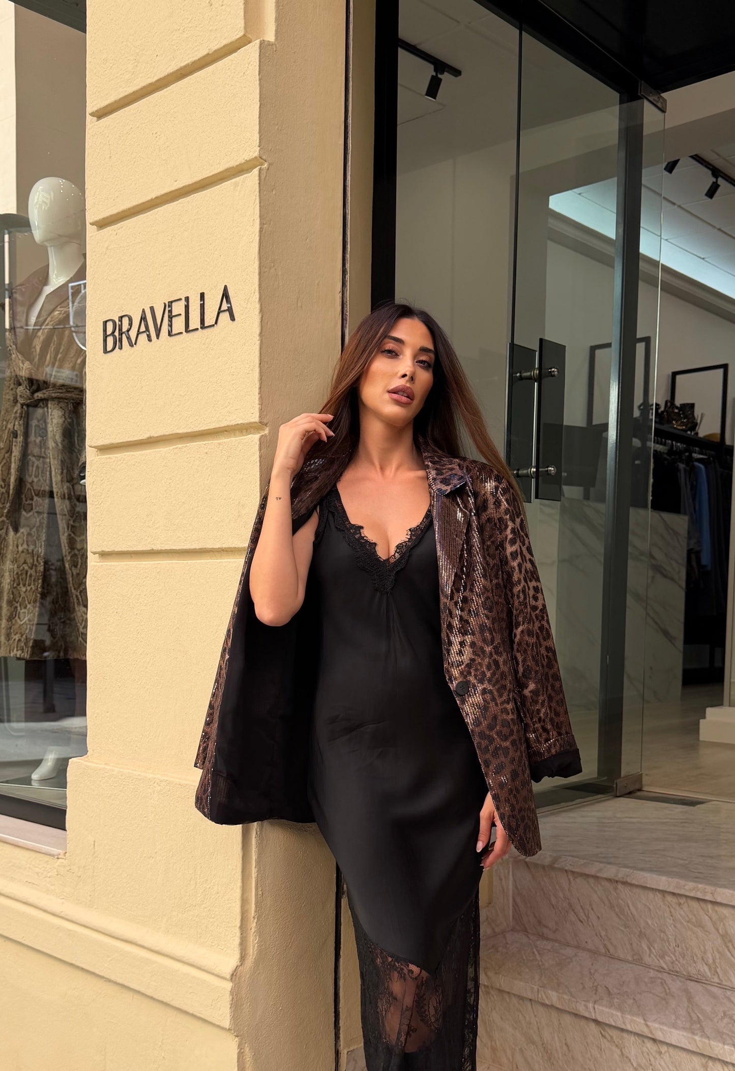 Blazer animal print lentejuela