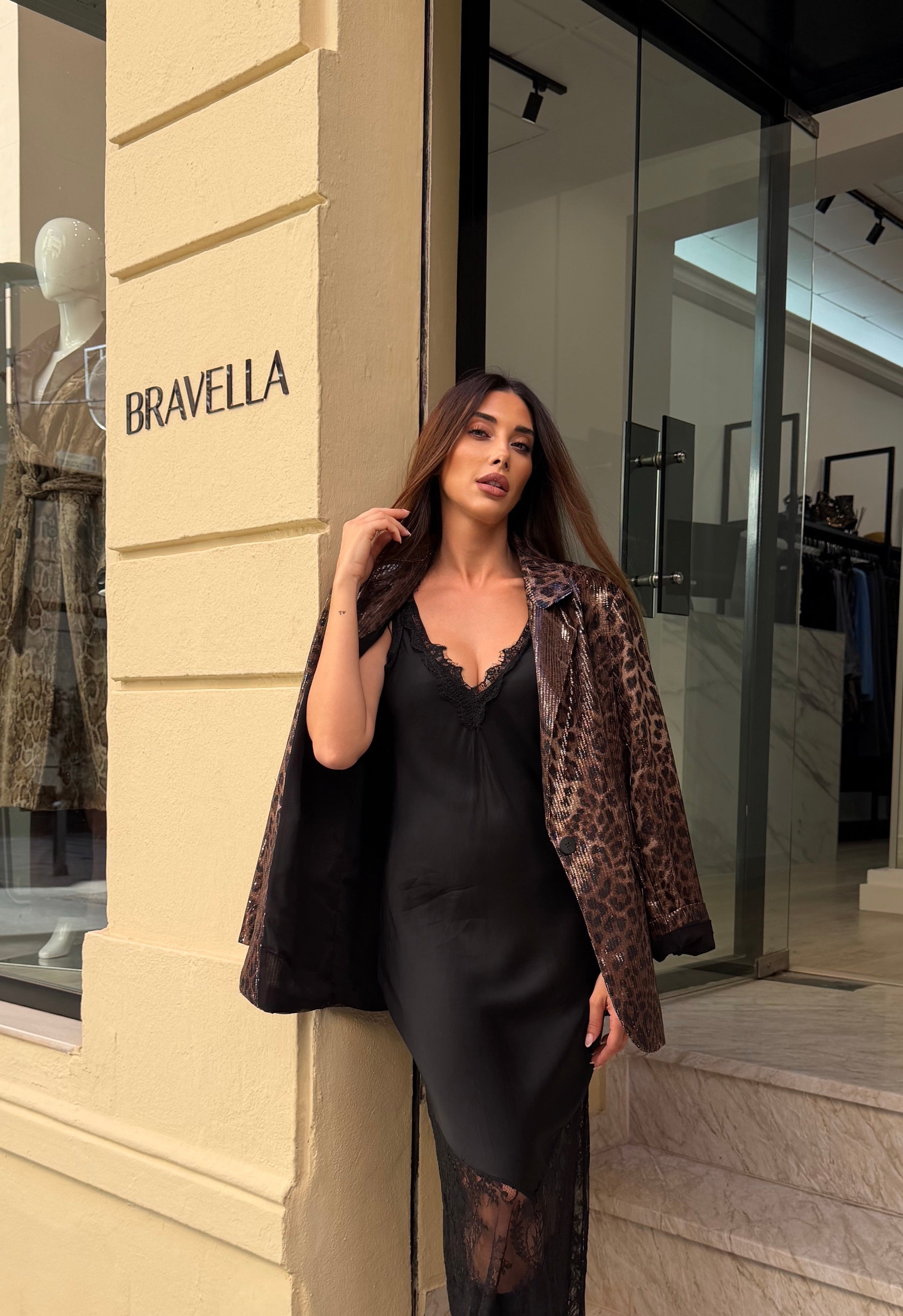 Blazer animal print lentejuela