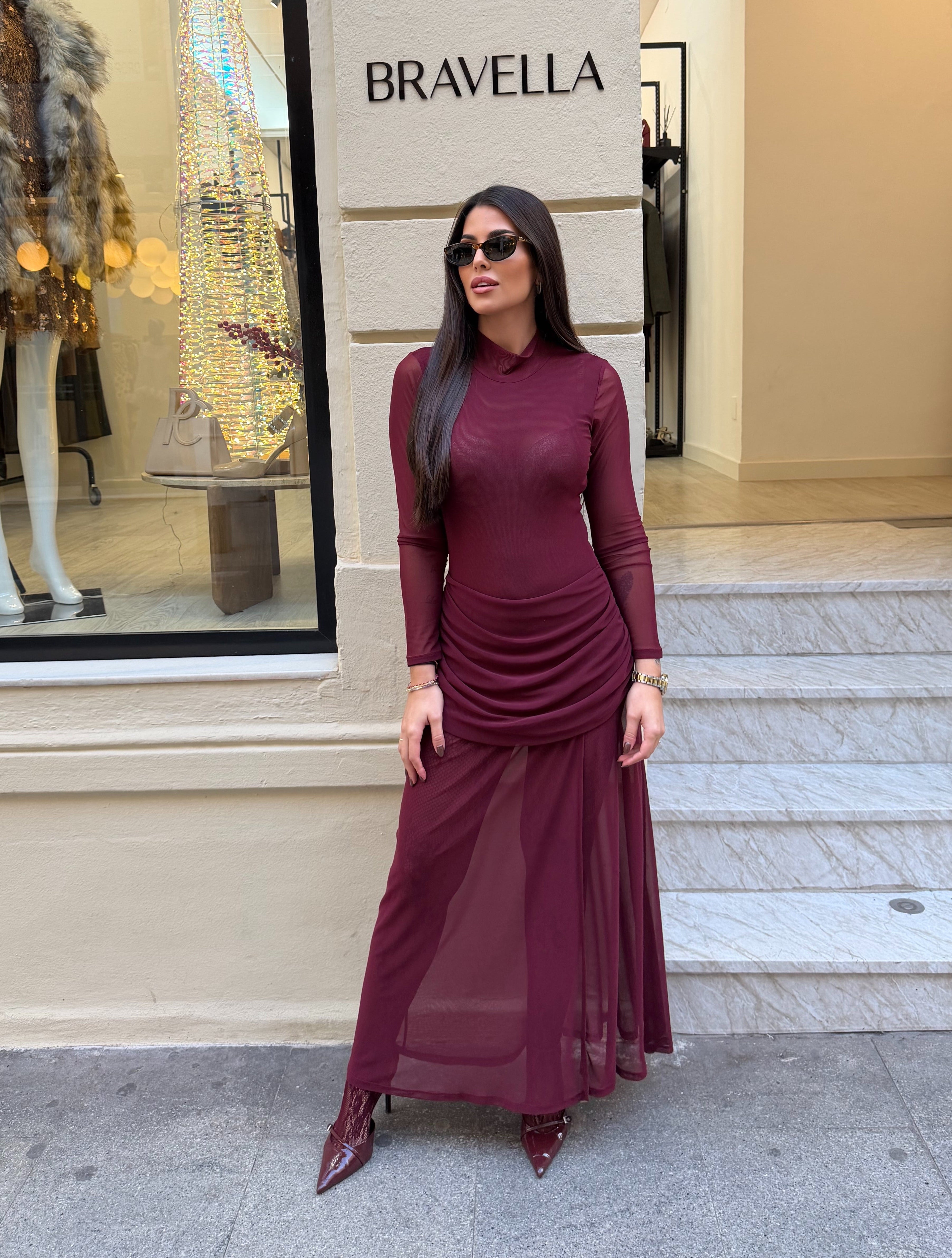 Vestido body con transparencias