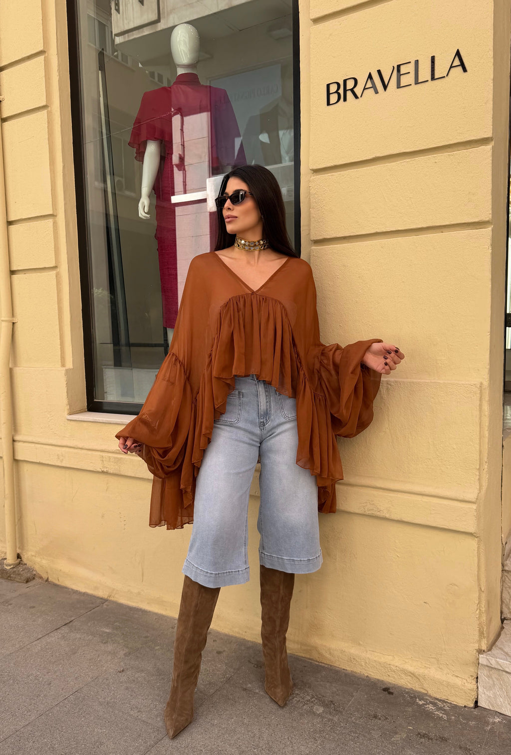 Blusa manga teja