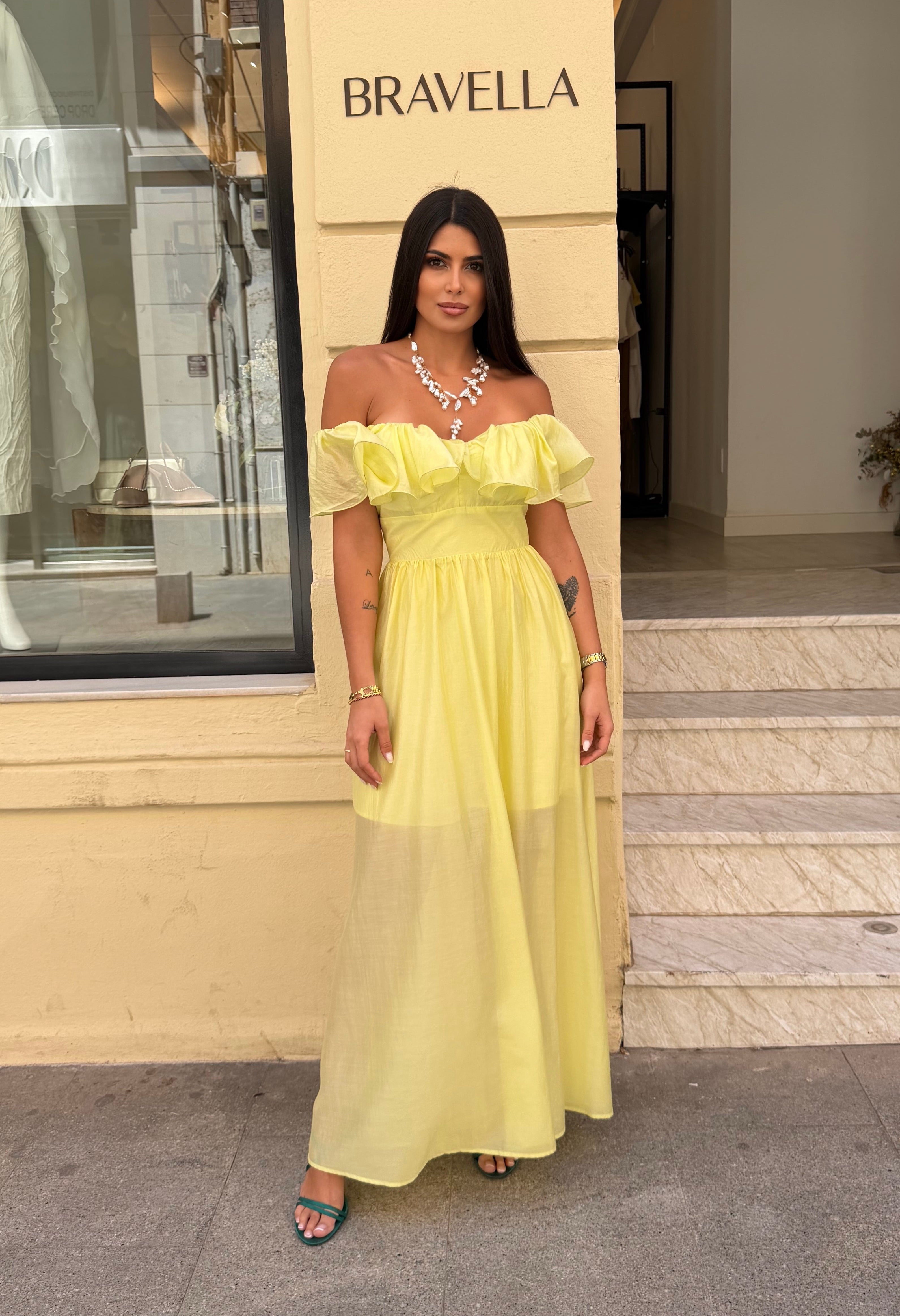 Vestido escote bardot