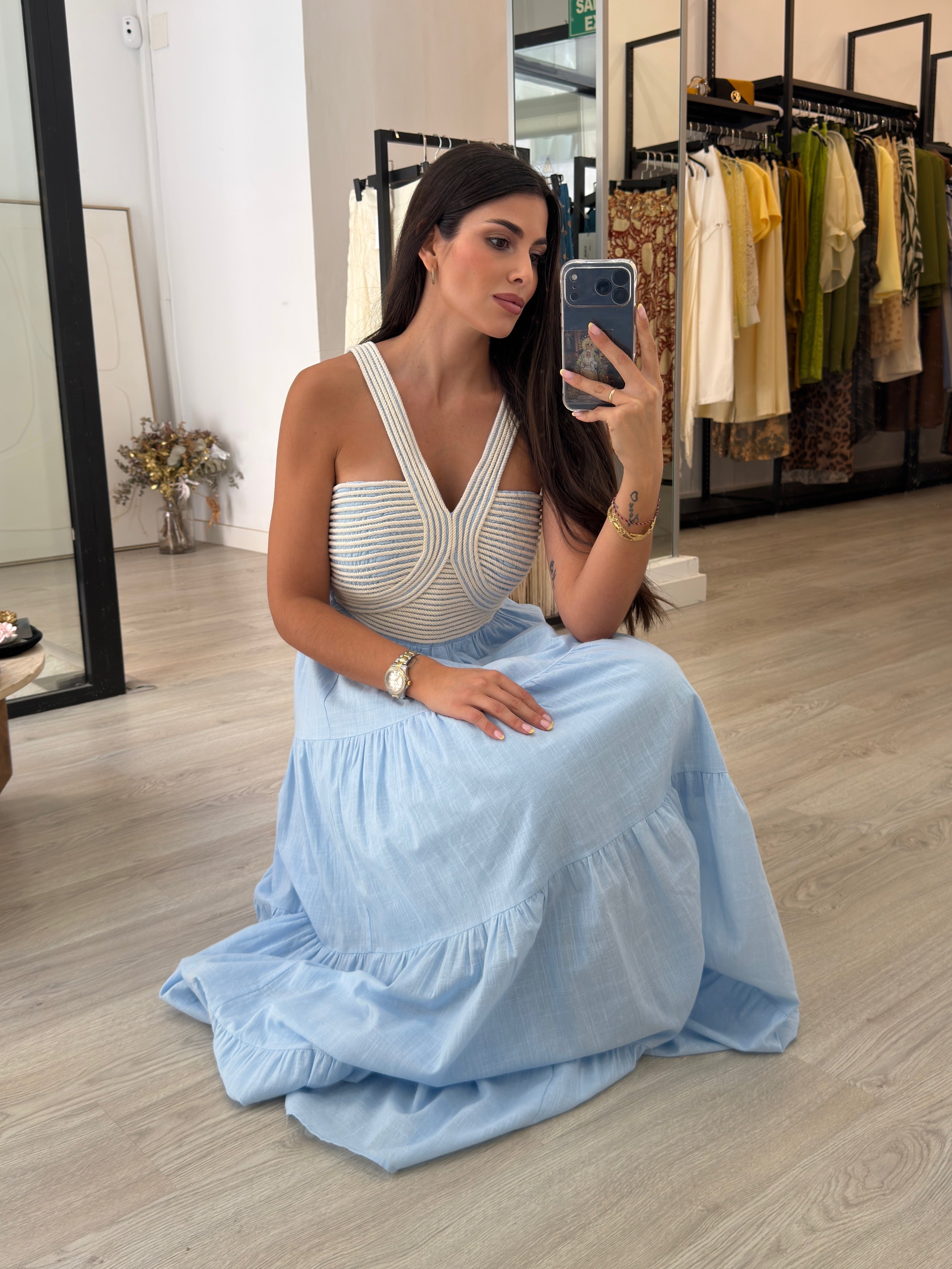 Vestido lino halter