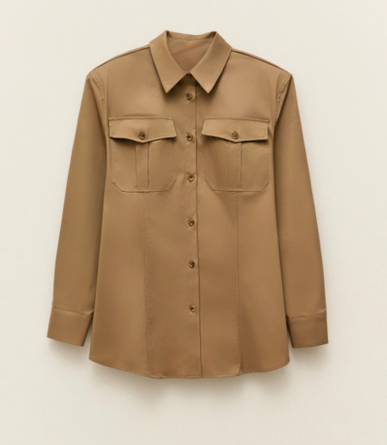 Camisa hombreras camel