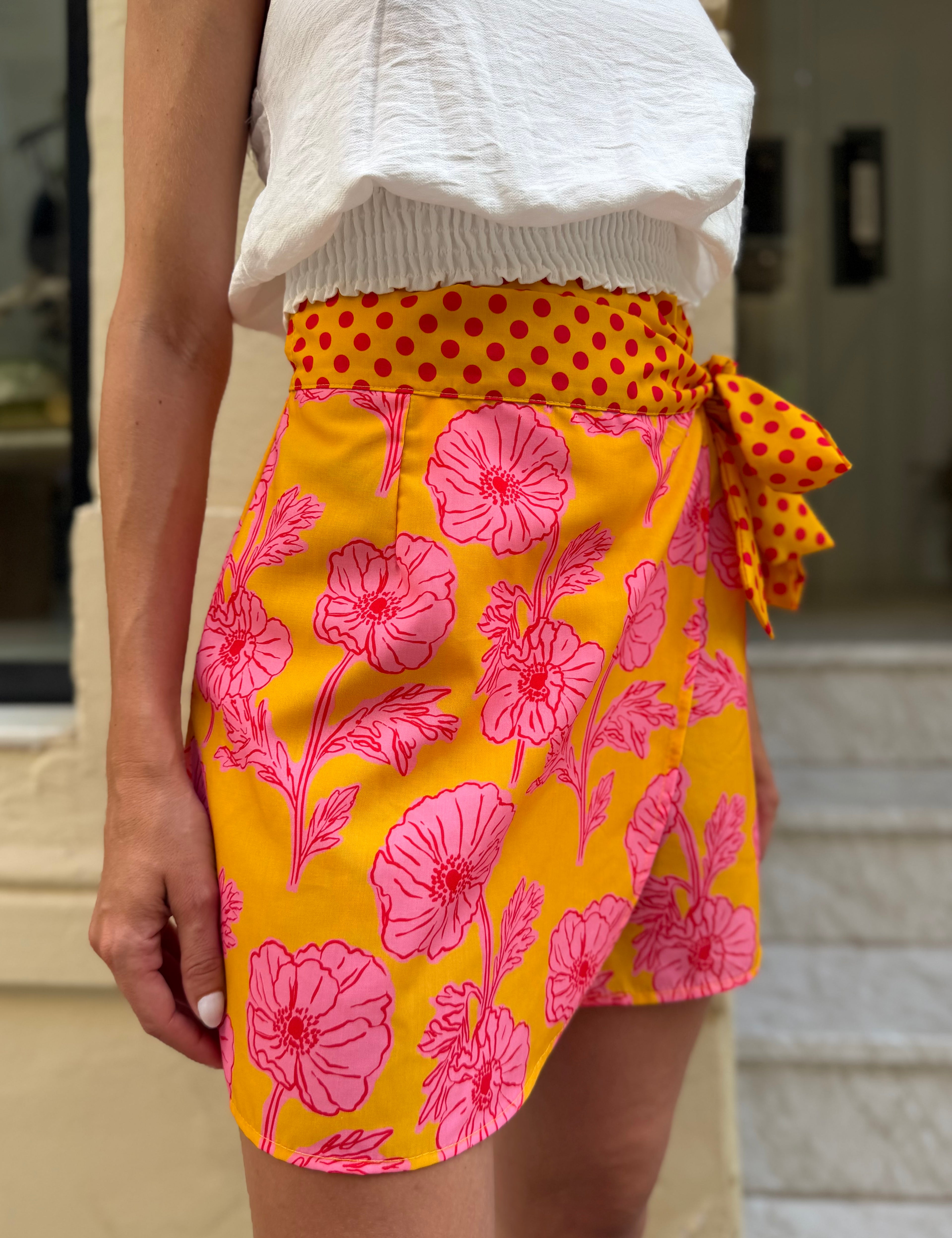 Falda pareo estampada