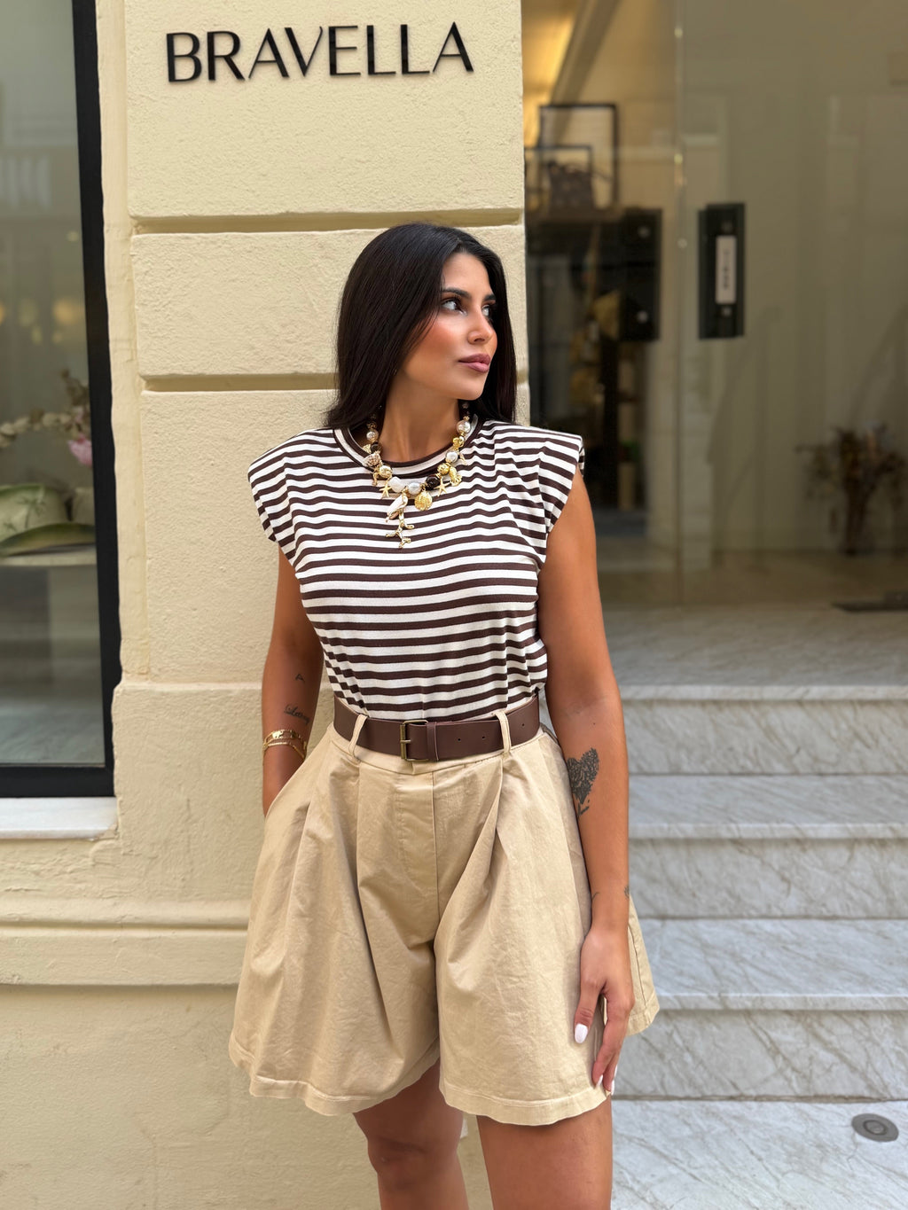 Top hombrera rayas