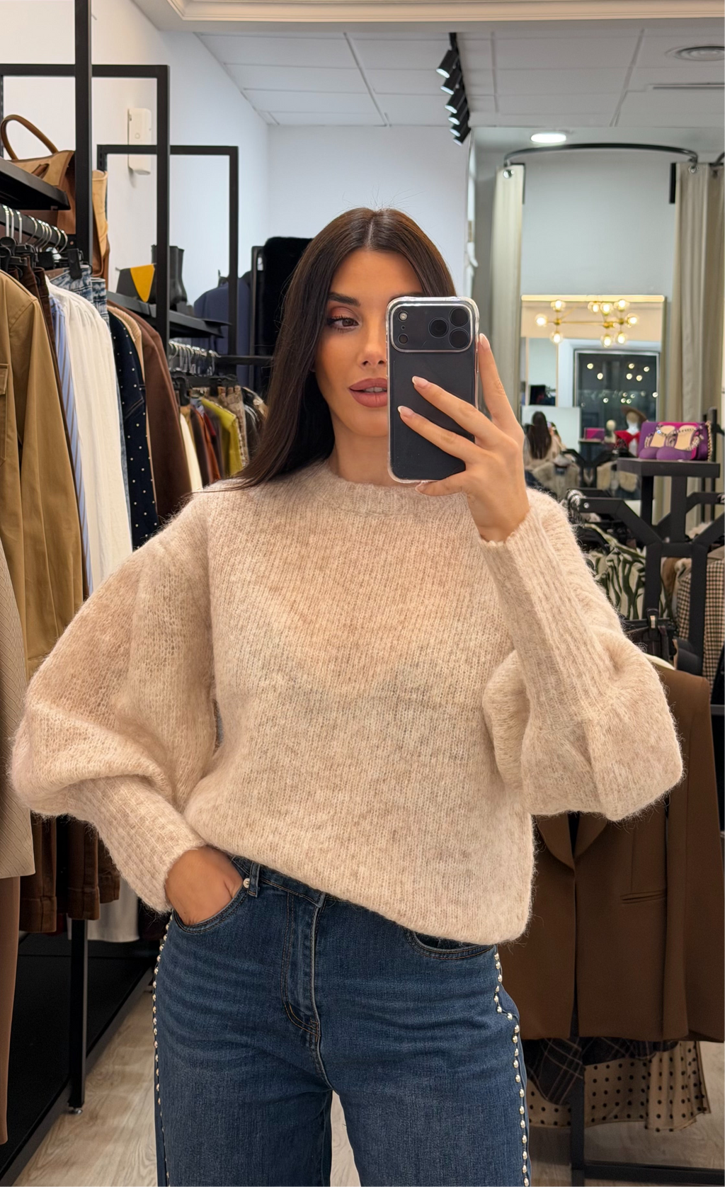 Jersey manga abullonada