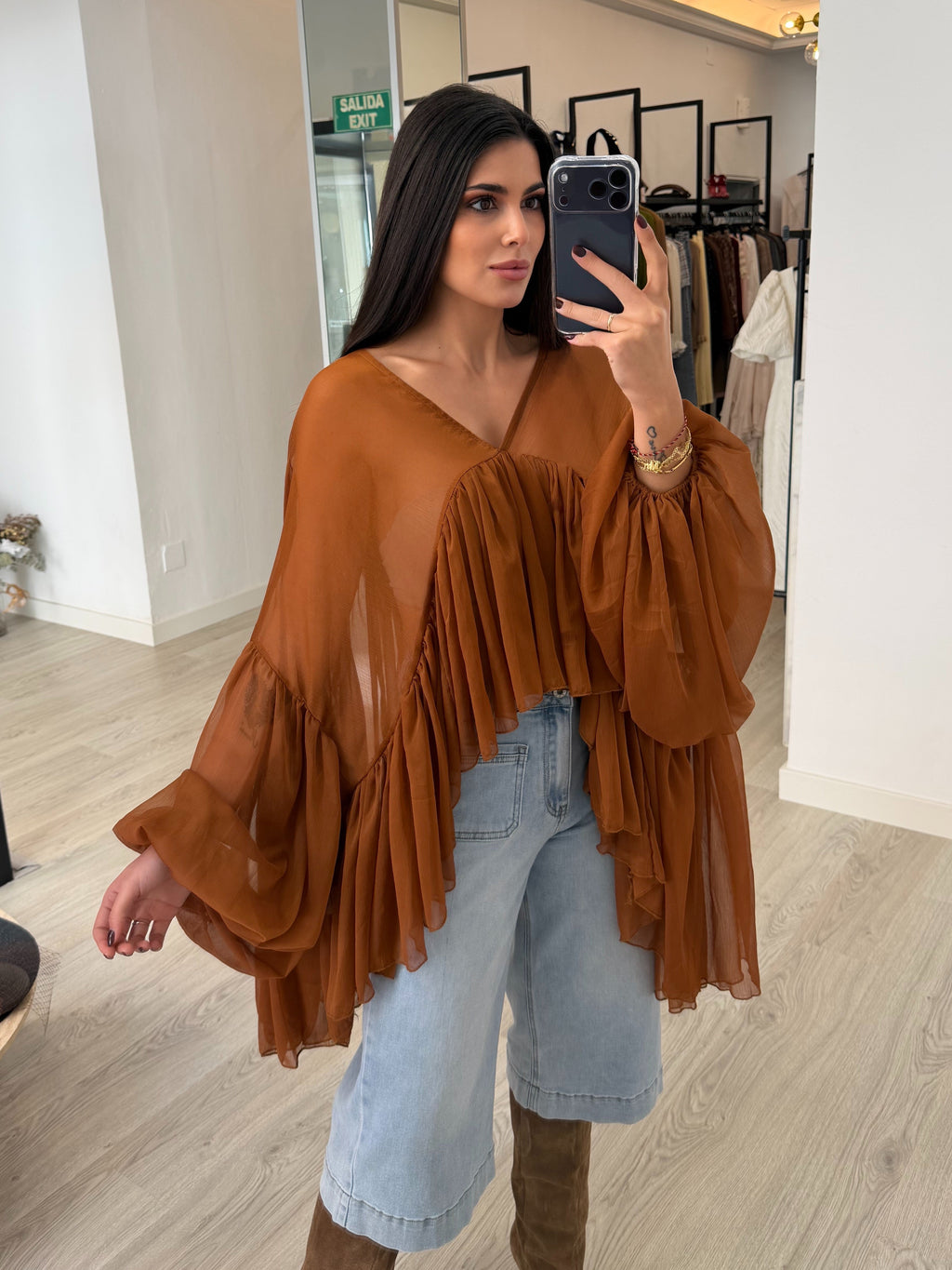 Blusa manga teja