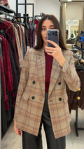Blazer cruzada de cuadros
