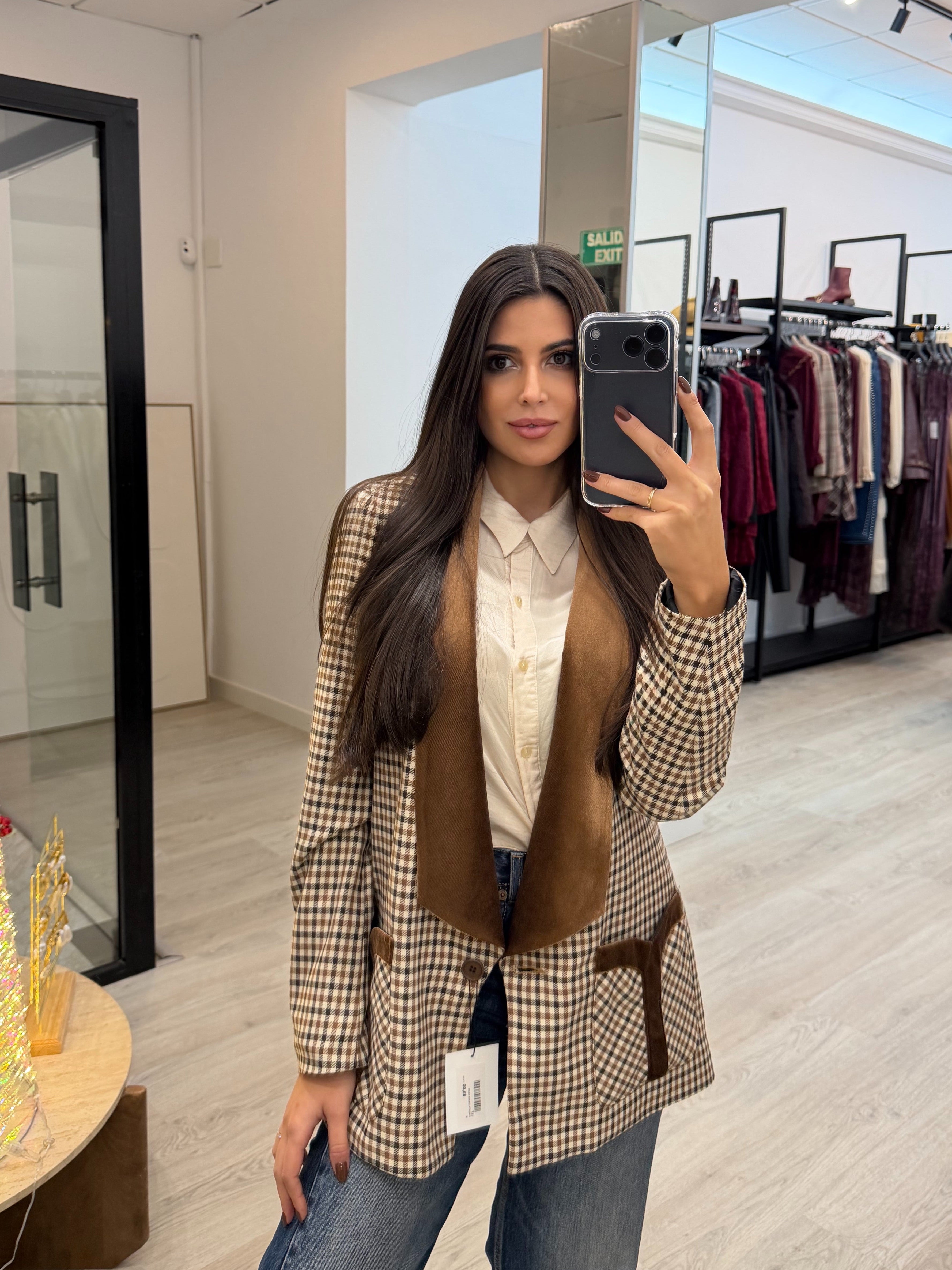 Blazer solapa cuadros