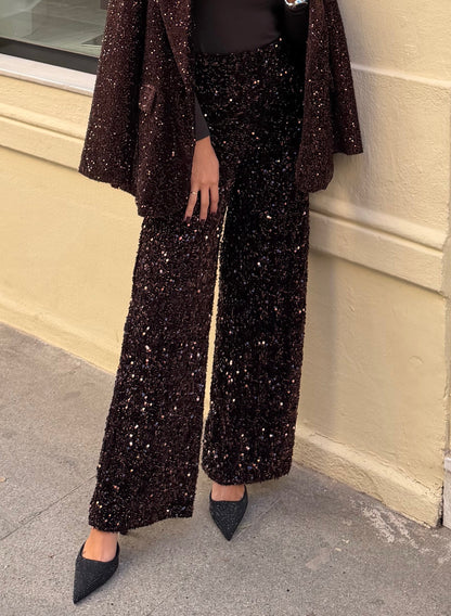 Pantalón lentejuela cobre