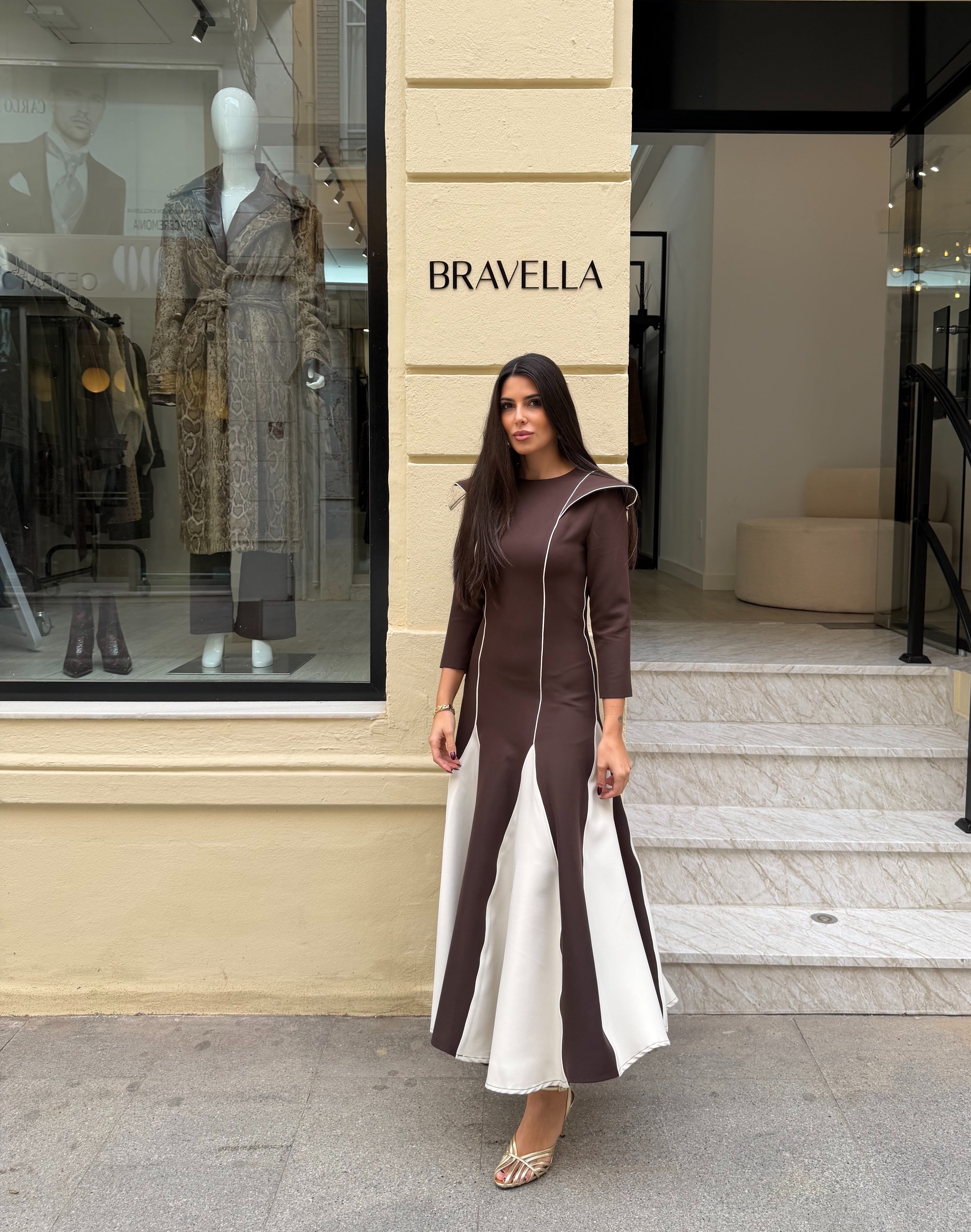 Vestido circo marrón