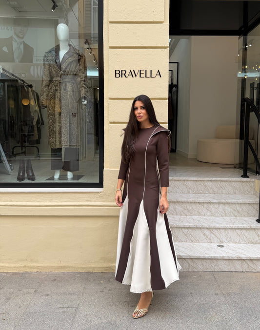 Vestido circo marrón