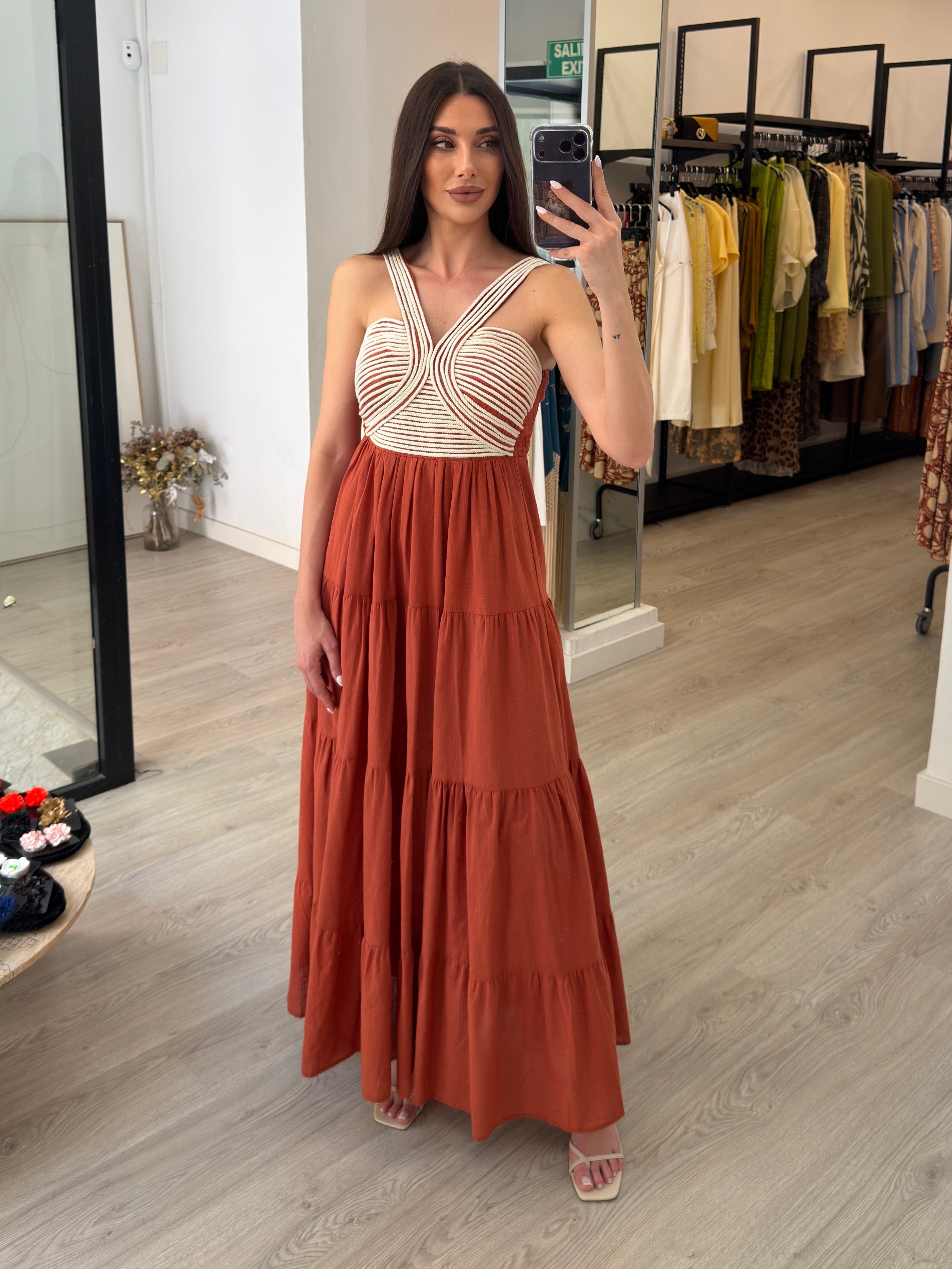 Vestido lino halter