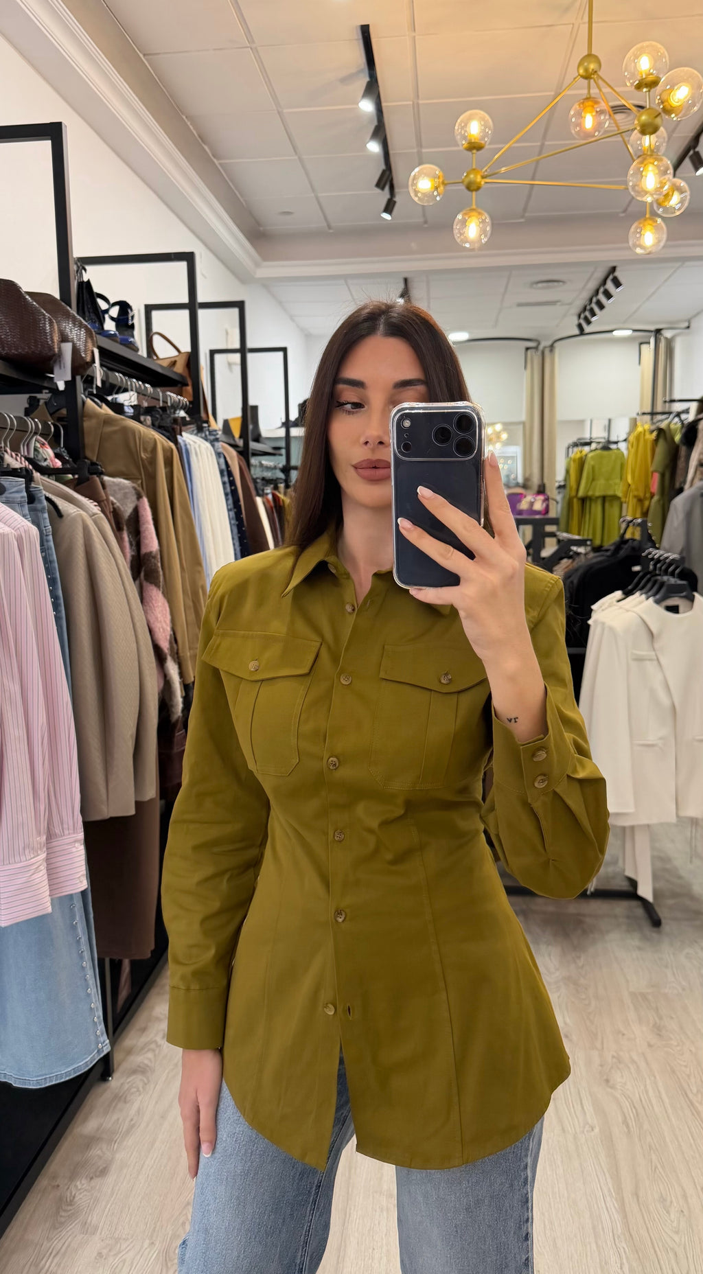 Camisa hombreras verde