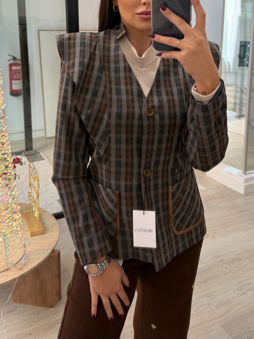 Chaqueta hombreras combinada