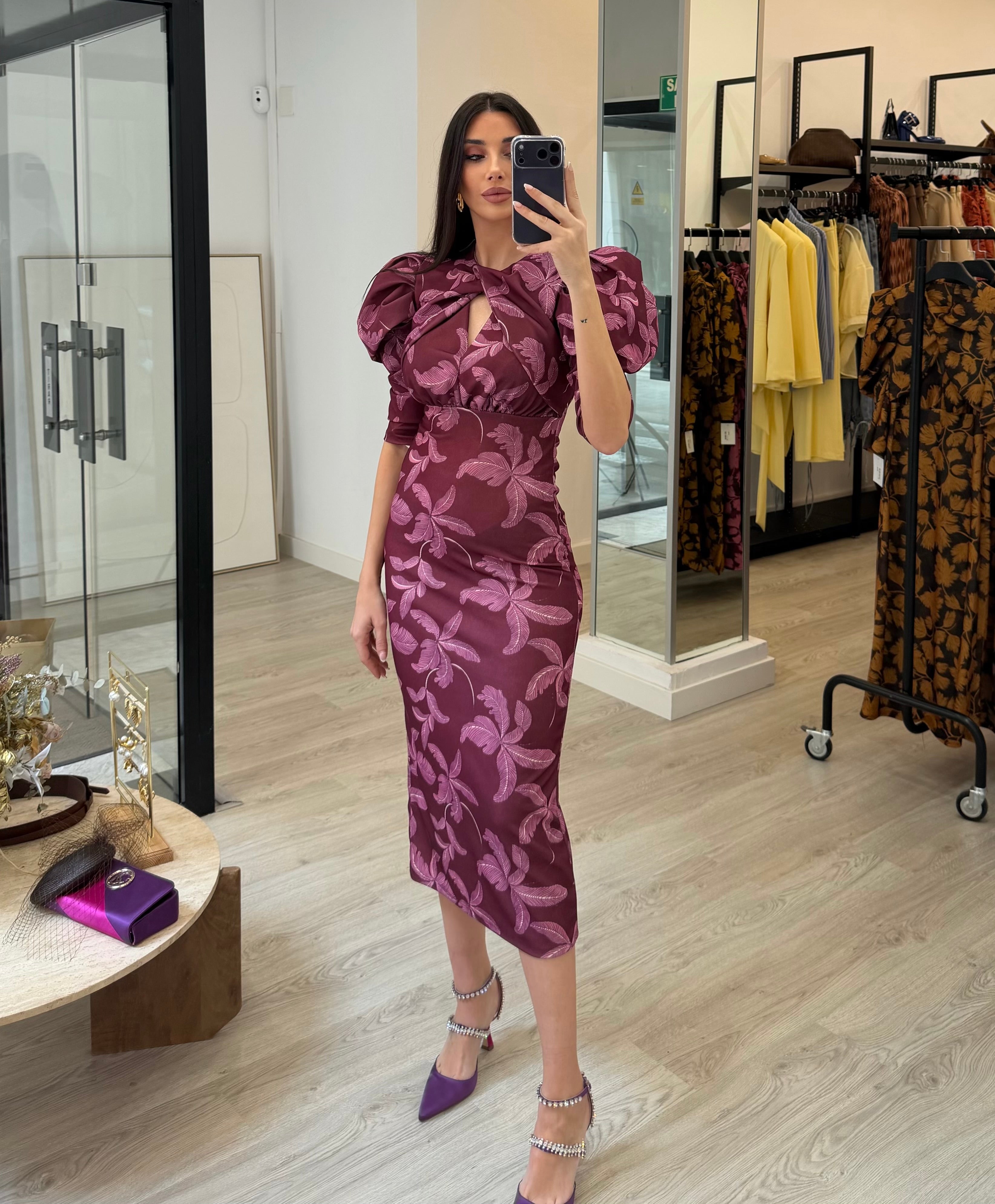 Vestido manga abullonada