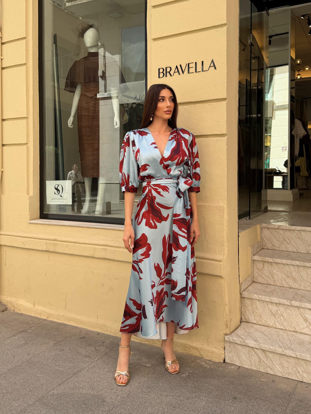 Vestido satinado estampado