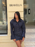Vestido denim corsé