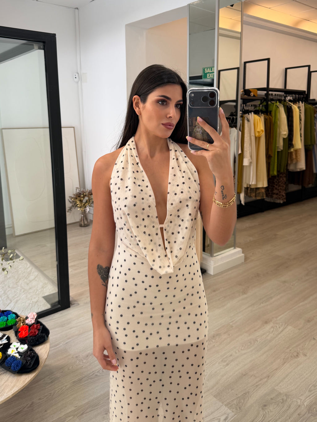 Vestido largo lunares