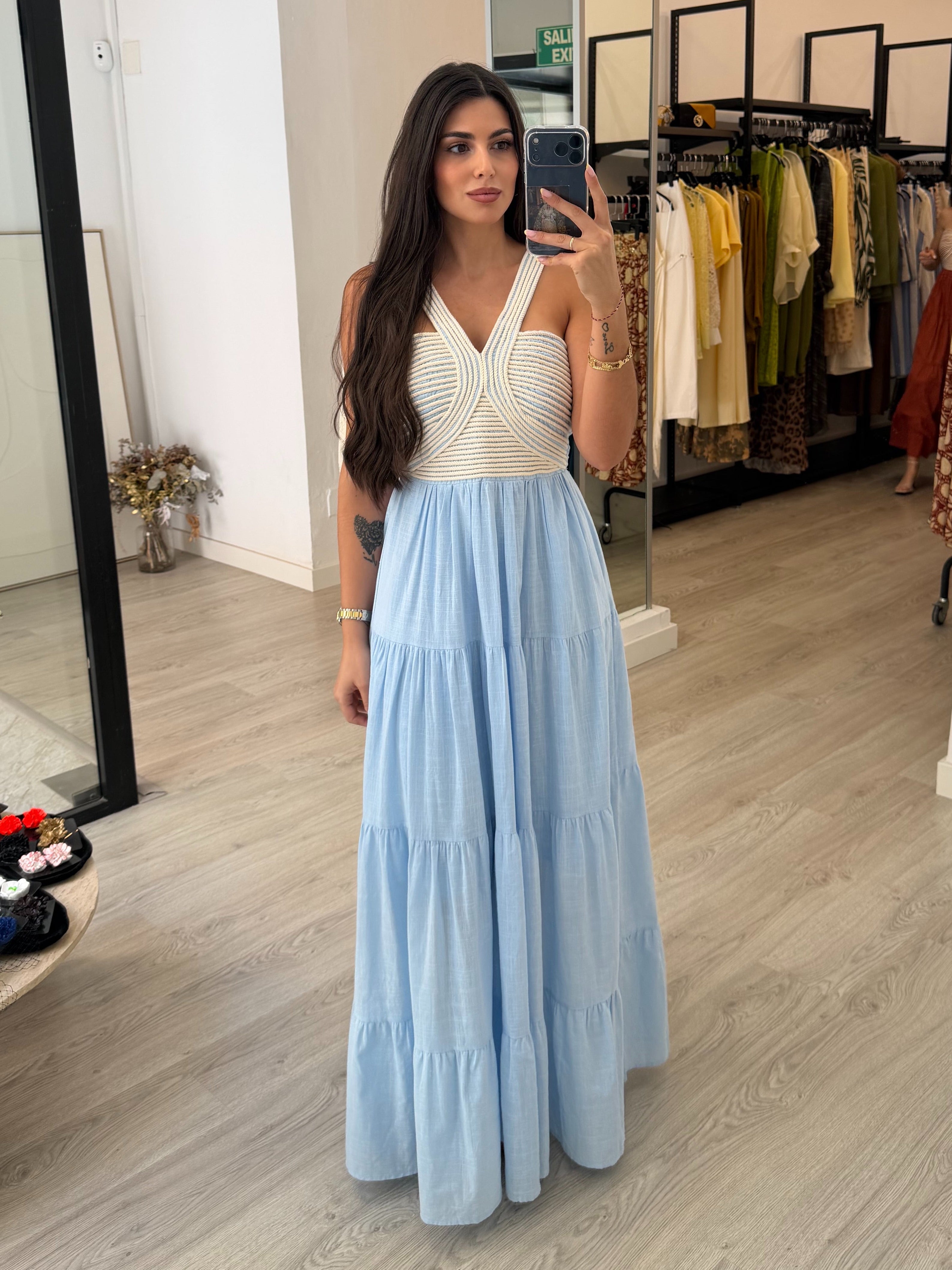 Vestido lino halter
