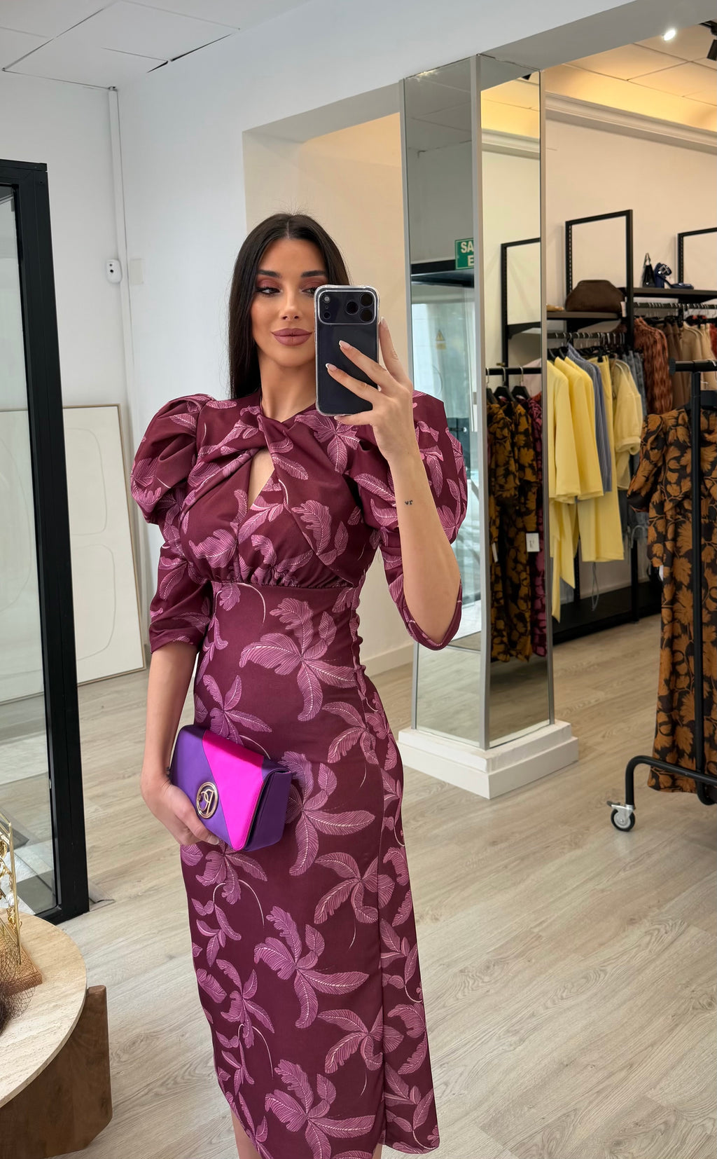 Vestido manga abullonada