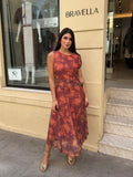 Vestido fruncido estampado