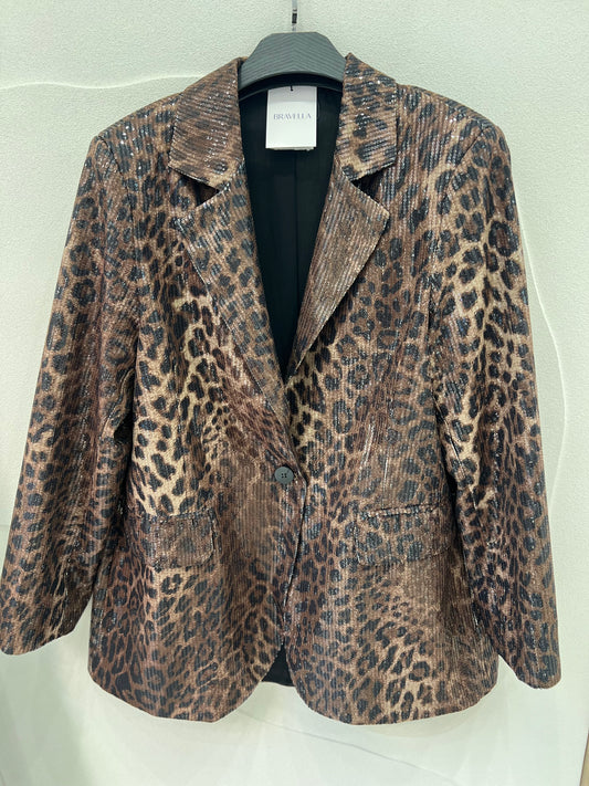 Blazer animal print lentejuela