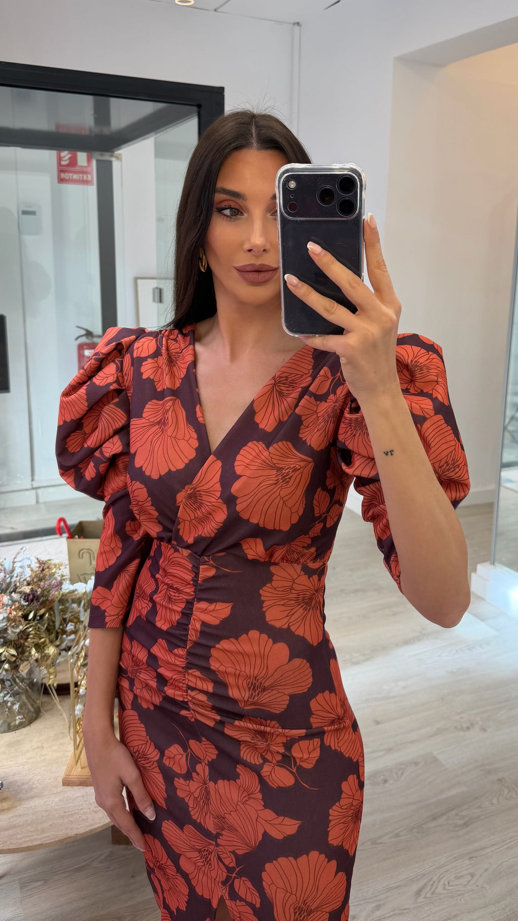 Vestido con manga abullonada