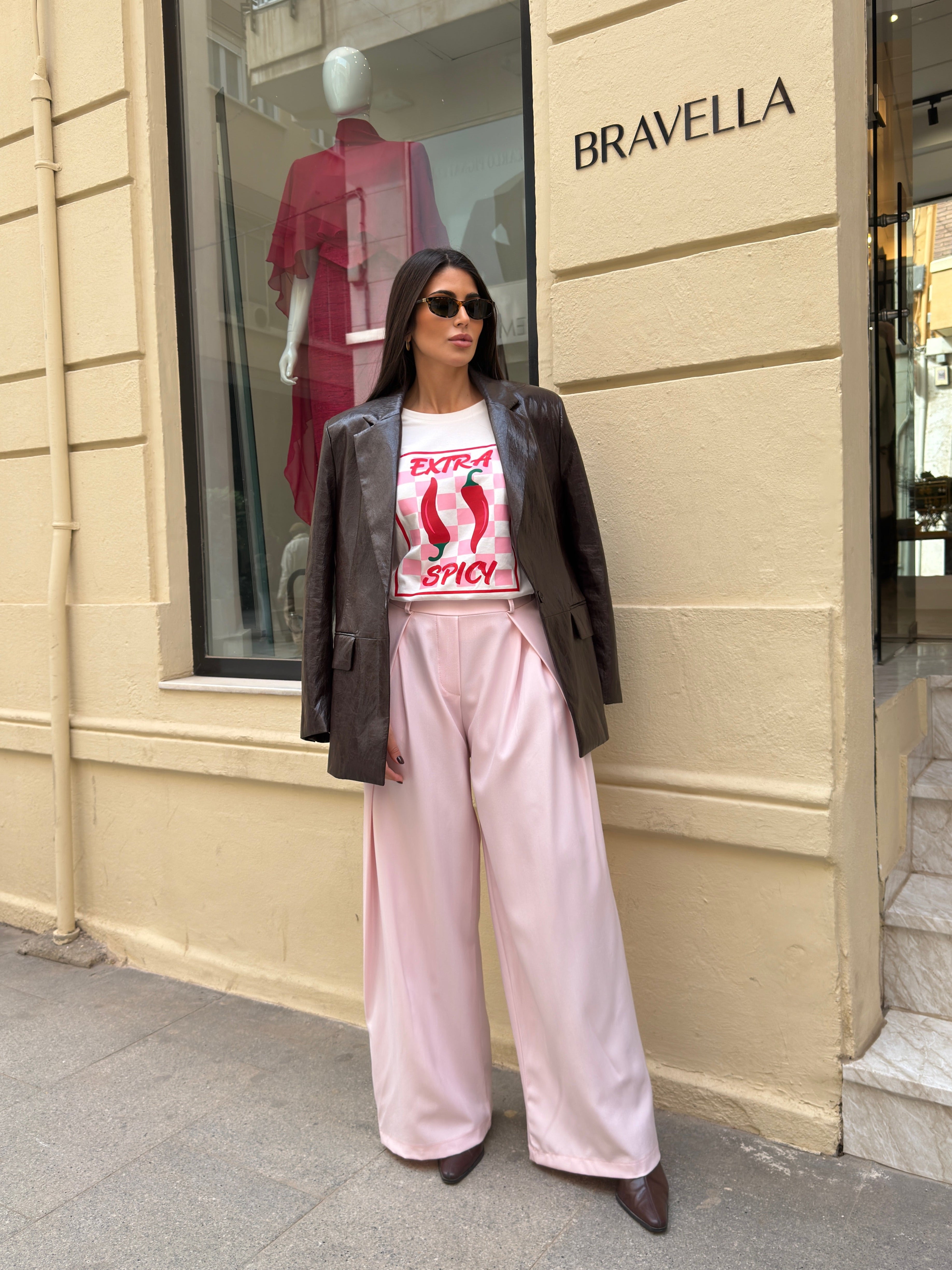 Pantalón fluido rosa