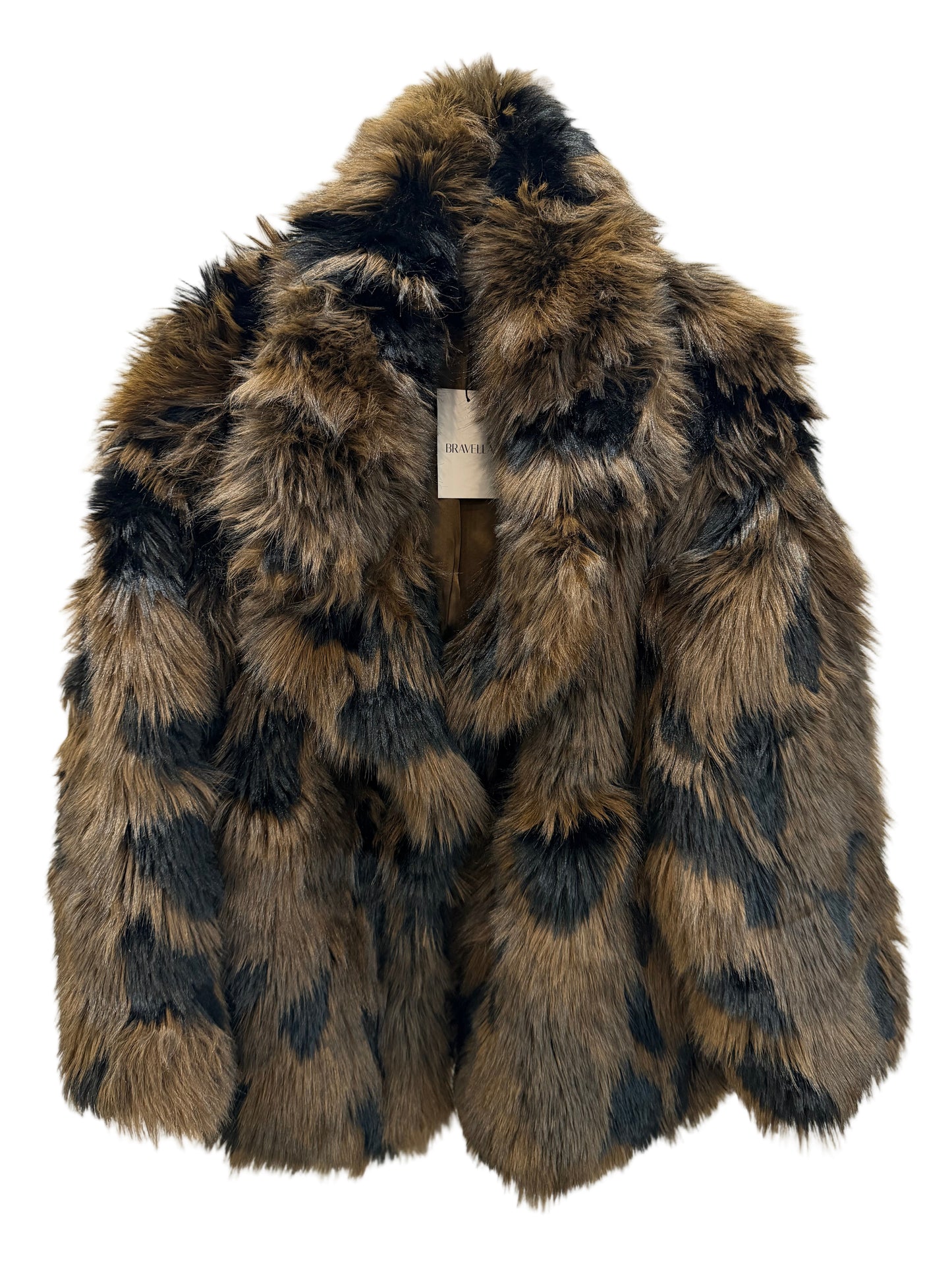 Abrigo de pelo combinado chocolate