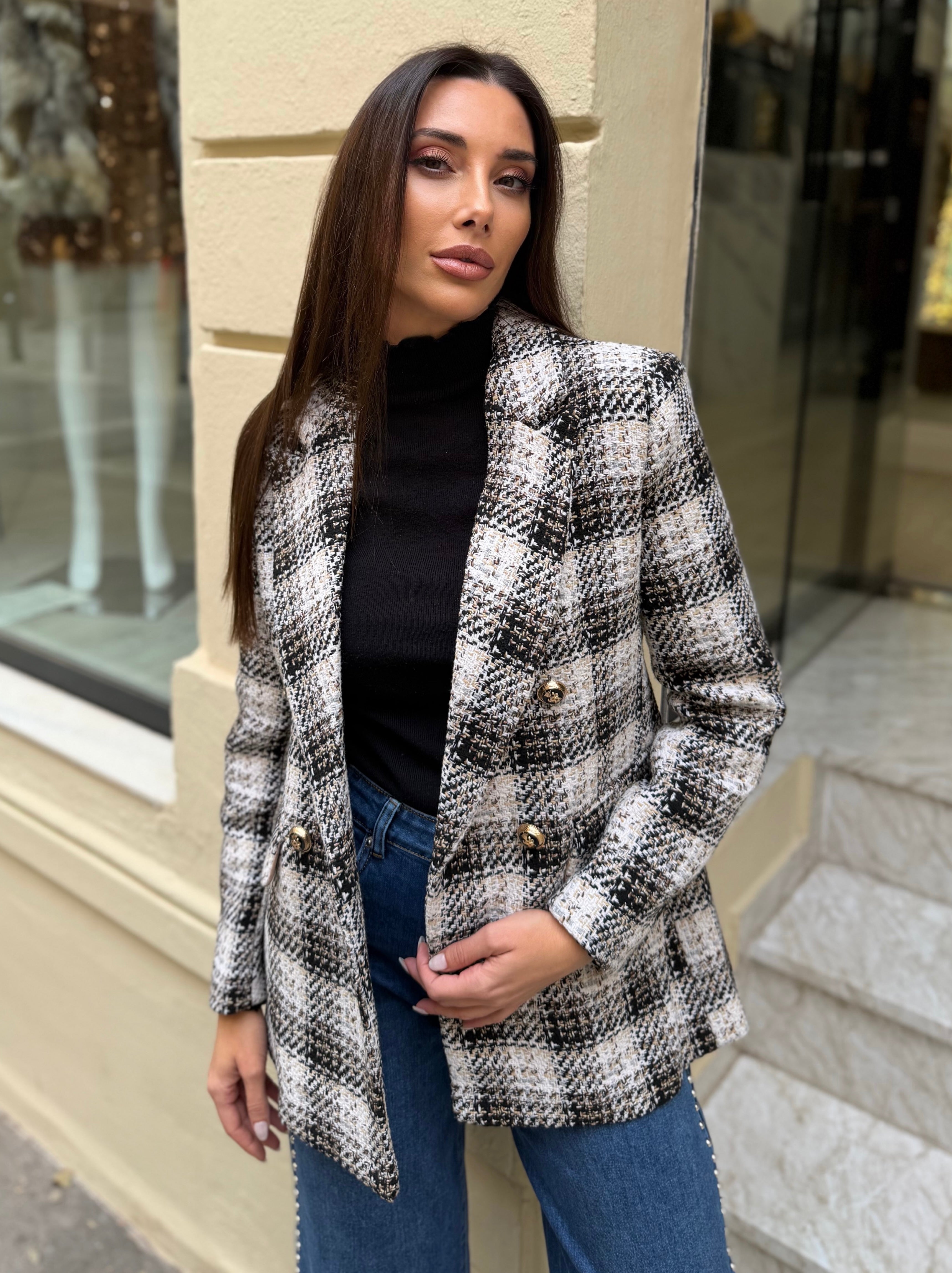 Blazer paño detalle botones