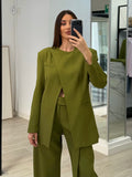 Blazer cruzada verde oliva