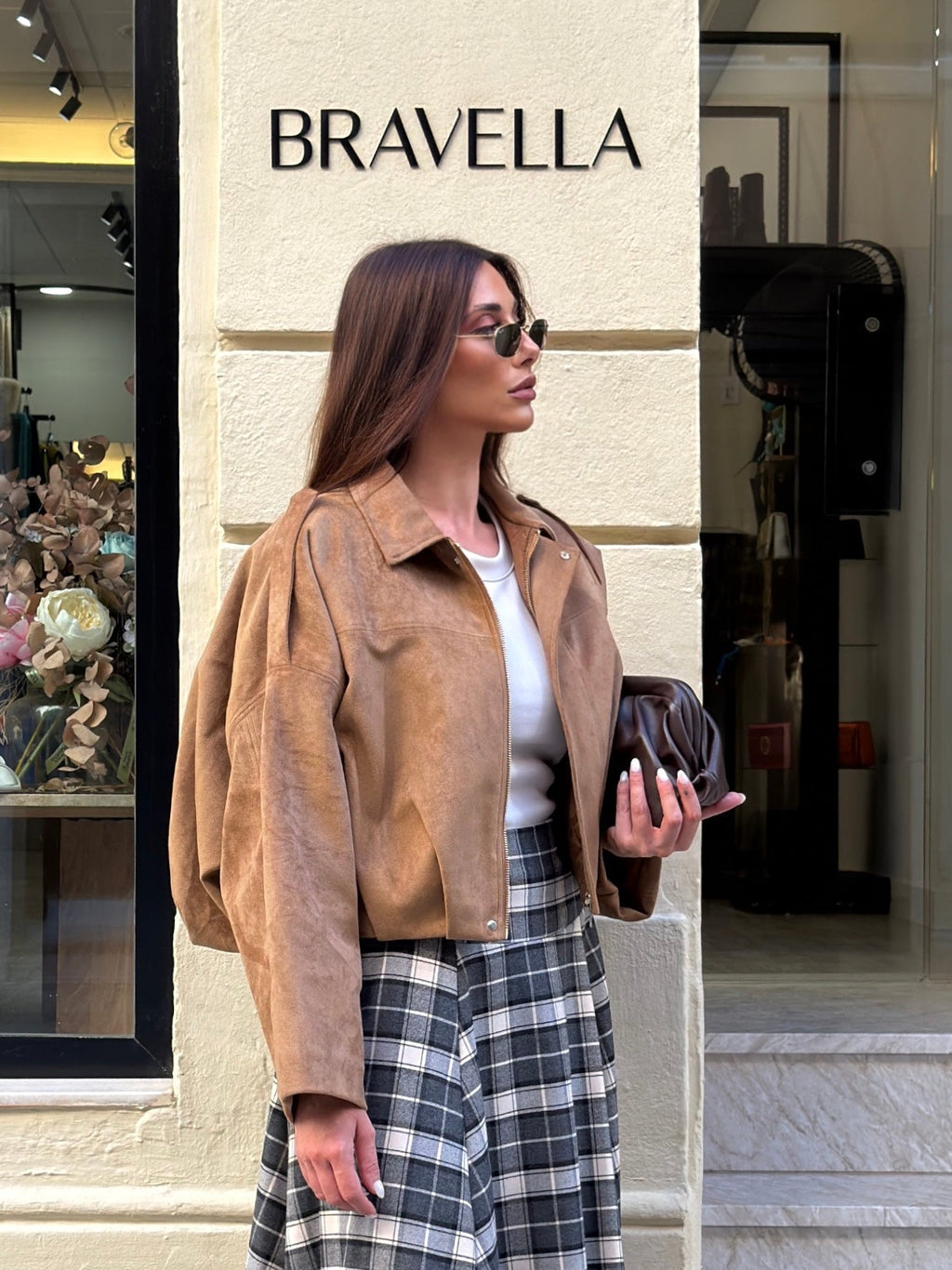 Chaqueta bomber camel