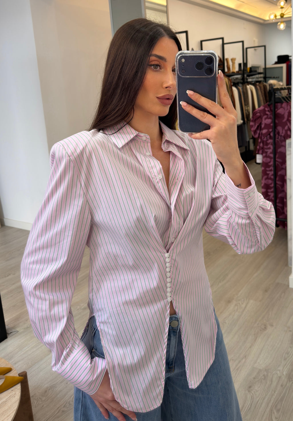 Camisa rayas Hombrera