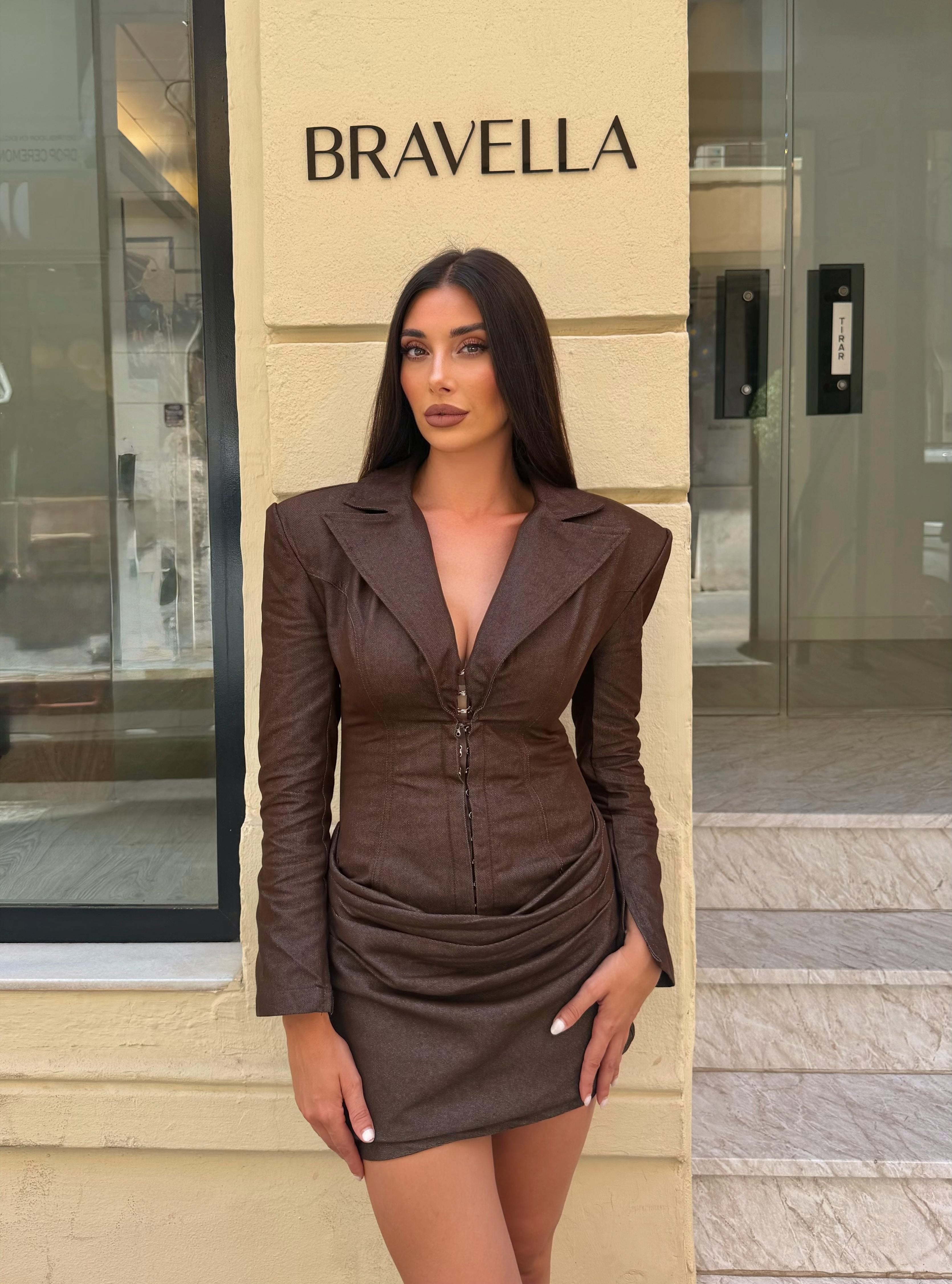 Vestido corsé chocolate