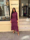 Vestido volante berenjena